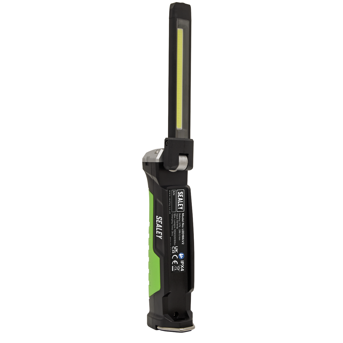 Sealey LED186 Rechargeable Slim Folding Inspection Light 6W COB LED & 1W SMD LED Lithium-ion