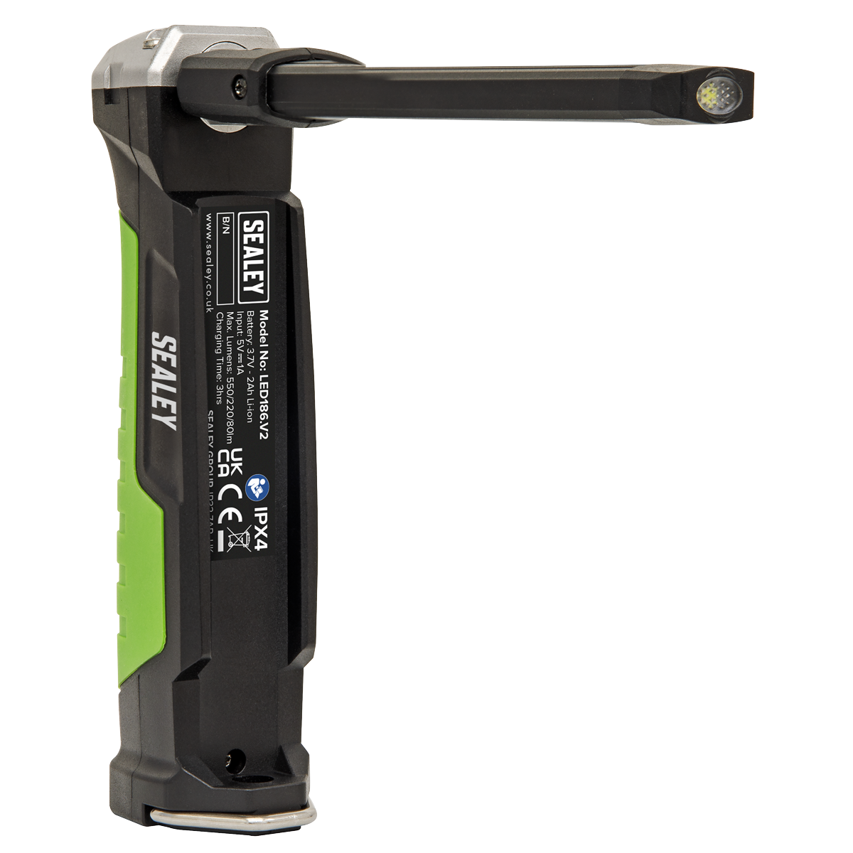 Sealey LED186 Rechargeable Slim Folding Inspection Light 6W COB LED & 1W SMD LED Lithium-ion