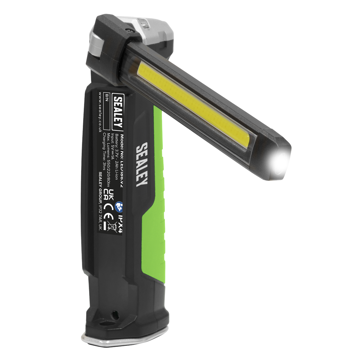 Sealey LED186 Rechargeable Slim Folding Inspection Light 6W COB LED & 1W SMD LED Lithium-ion