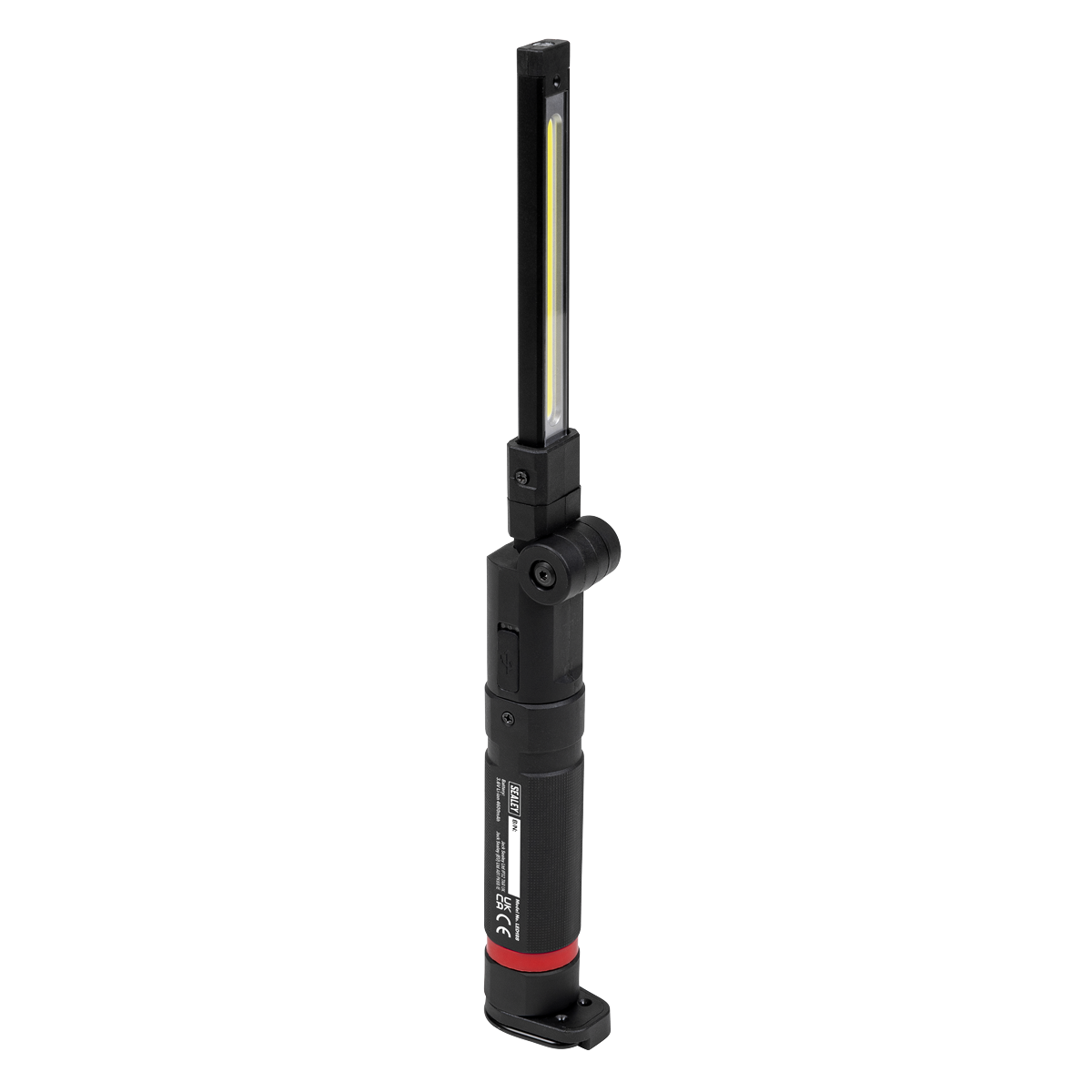 Sealey LED188 Rechargeable Slim Folding Inspection Light 10W COB LED & SMD LED with Laser Pointer