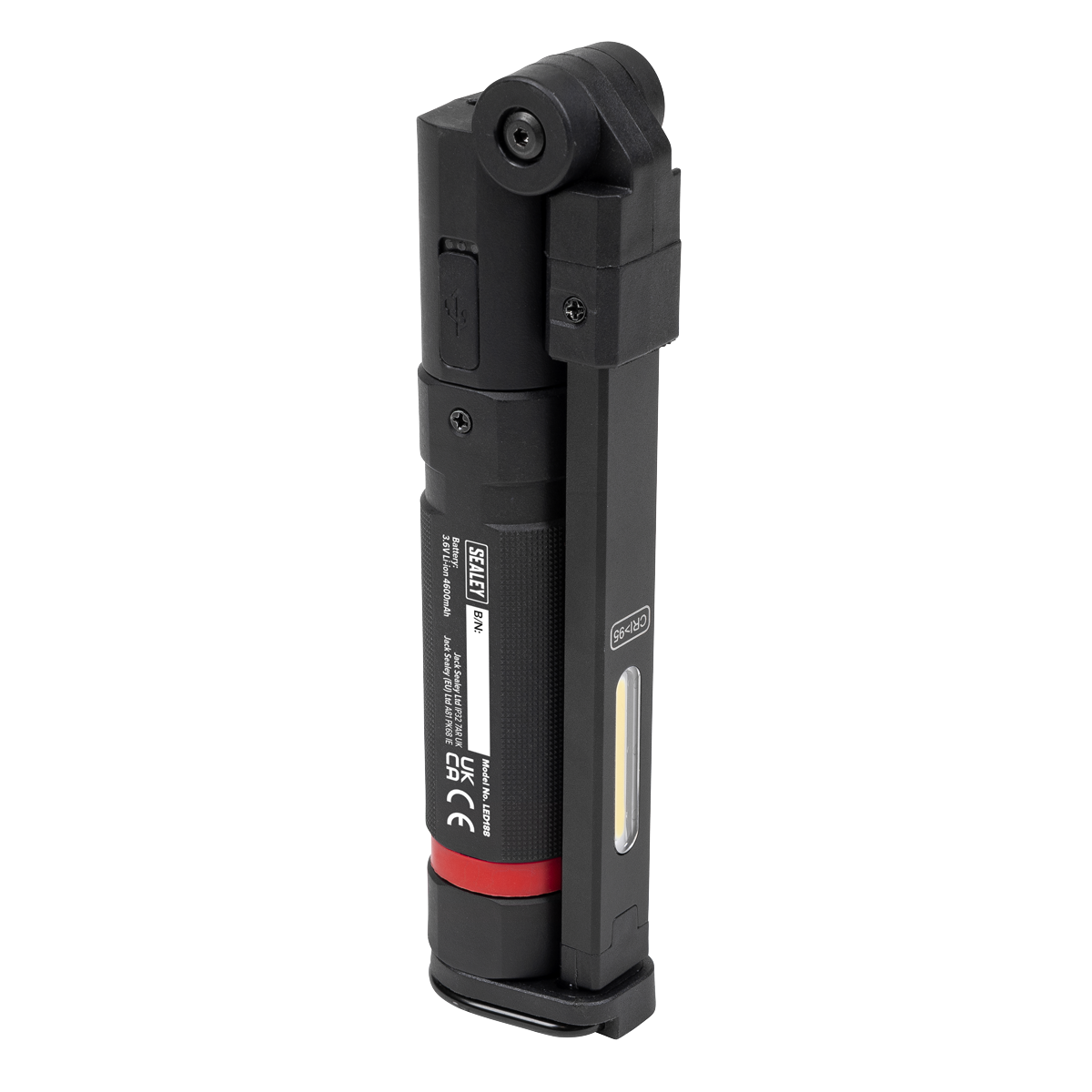 Sealey LED188 Rechargeable Slim Folding Inspection Light 10W COB LED & SMD LED with Laser Pointer