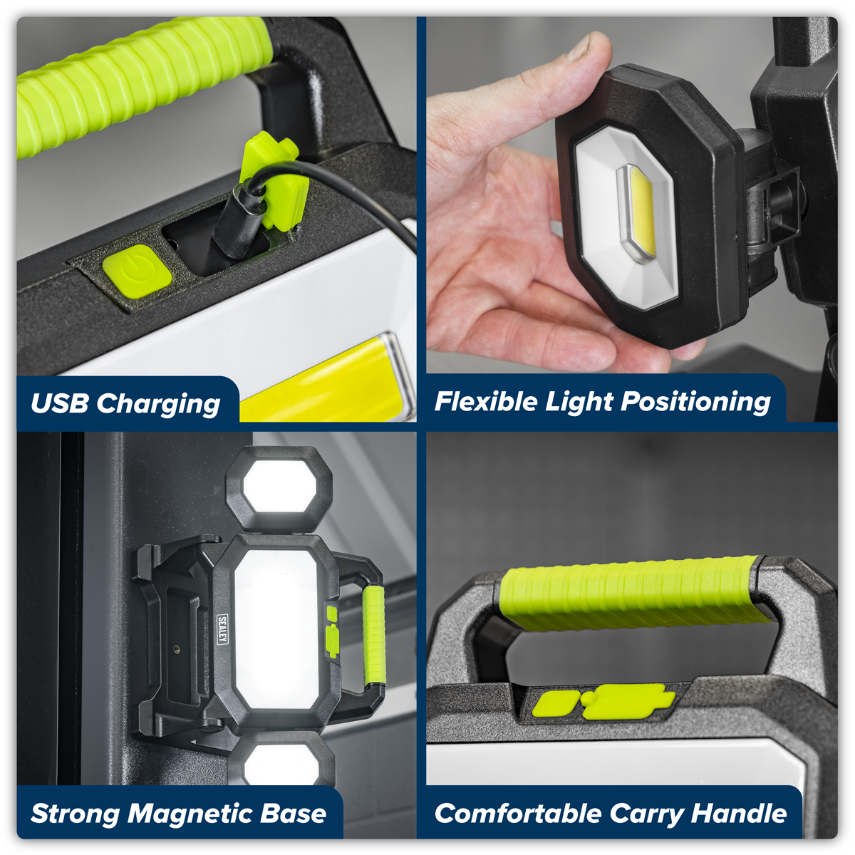 Sealey LED18WFL Rechargeable Flexible Floodlight 31W & 26W COB LED