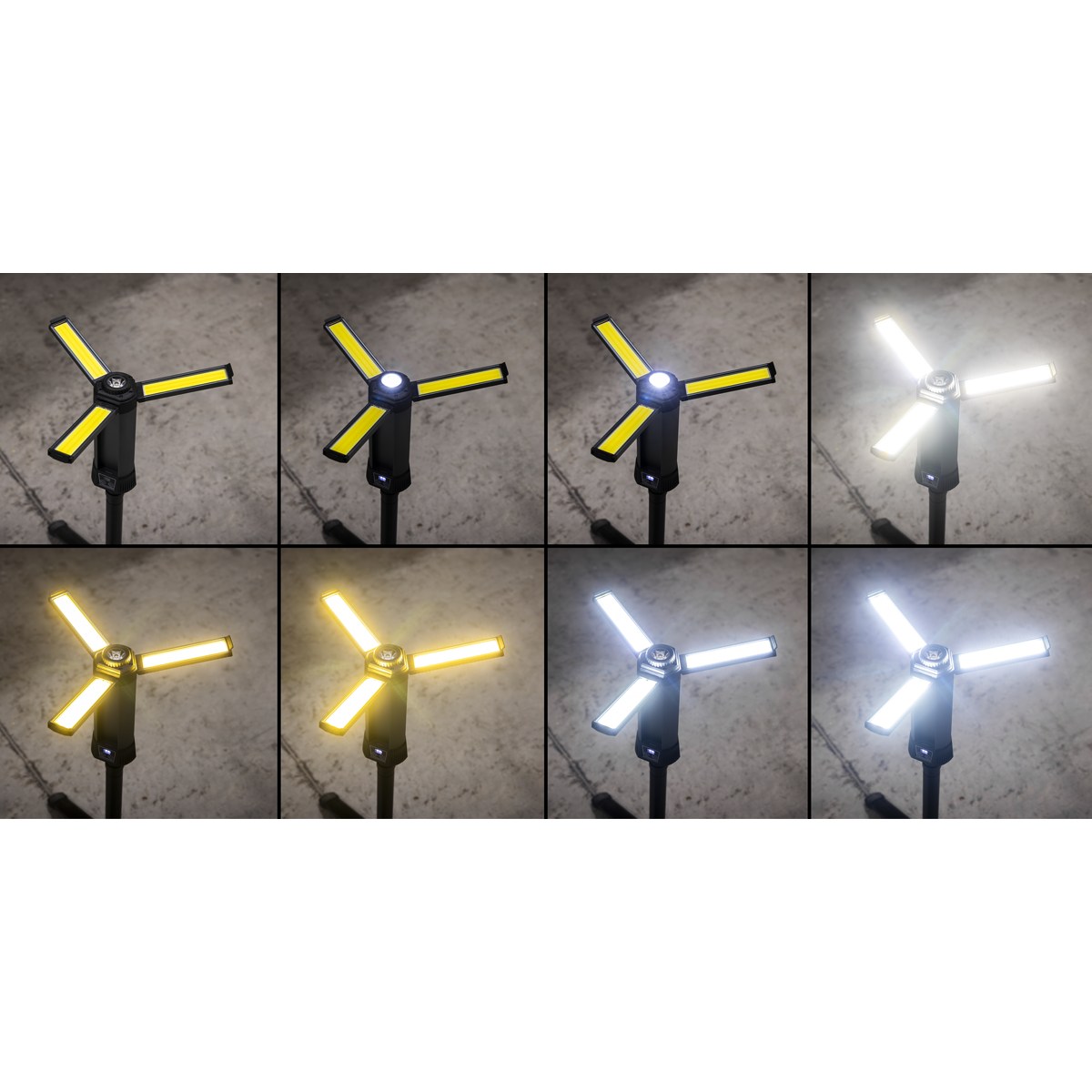 Sealey LED240 Rechargeable Flexible Floodlight with Tripod 24W COB LED & 5W SMD LED