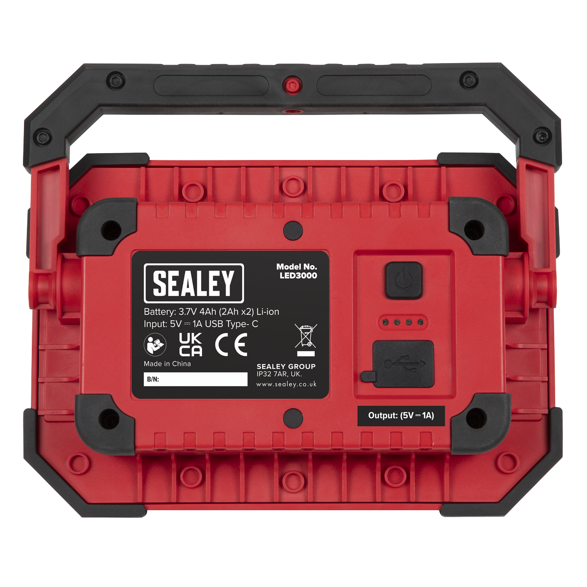 Sealey LED3000 Rechargeable Portable Floodlight & Power Bank 30W COB LED