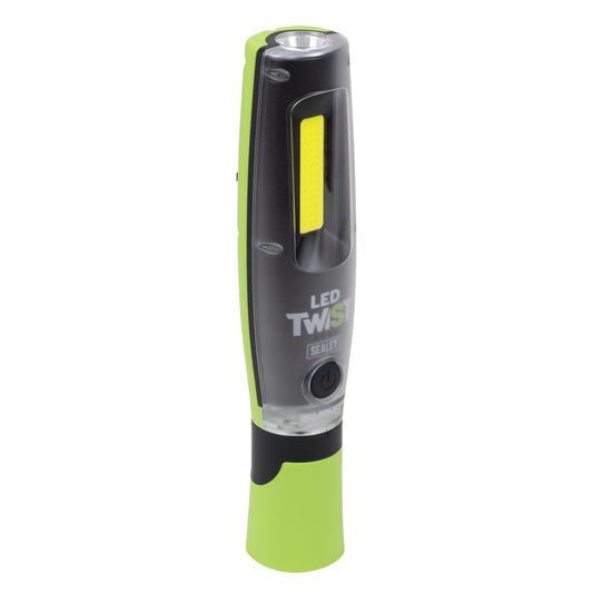 Sealey LED3001G Rechargeable LED Twist® Inspection Light 20W COB + 3W SMD, 3000lm, Magnetic Base & Power Bank