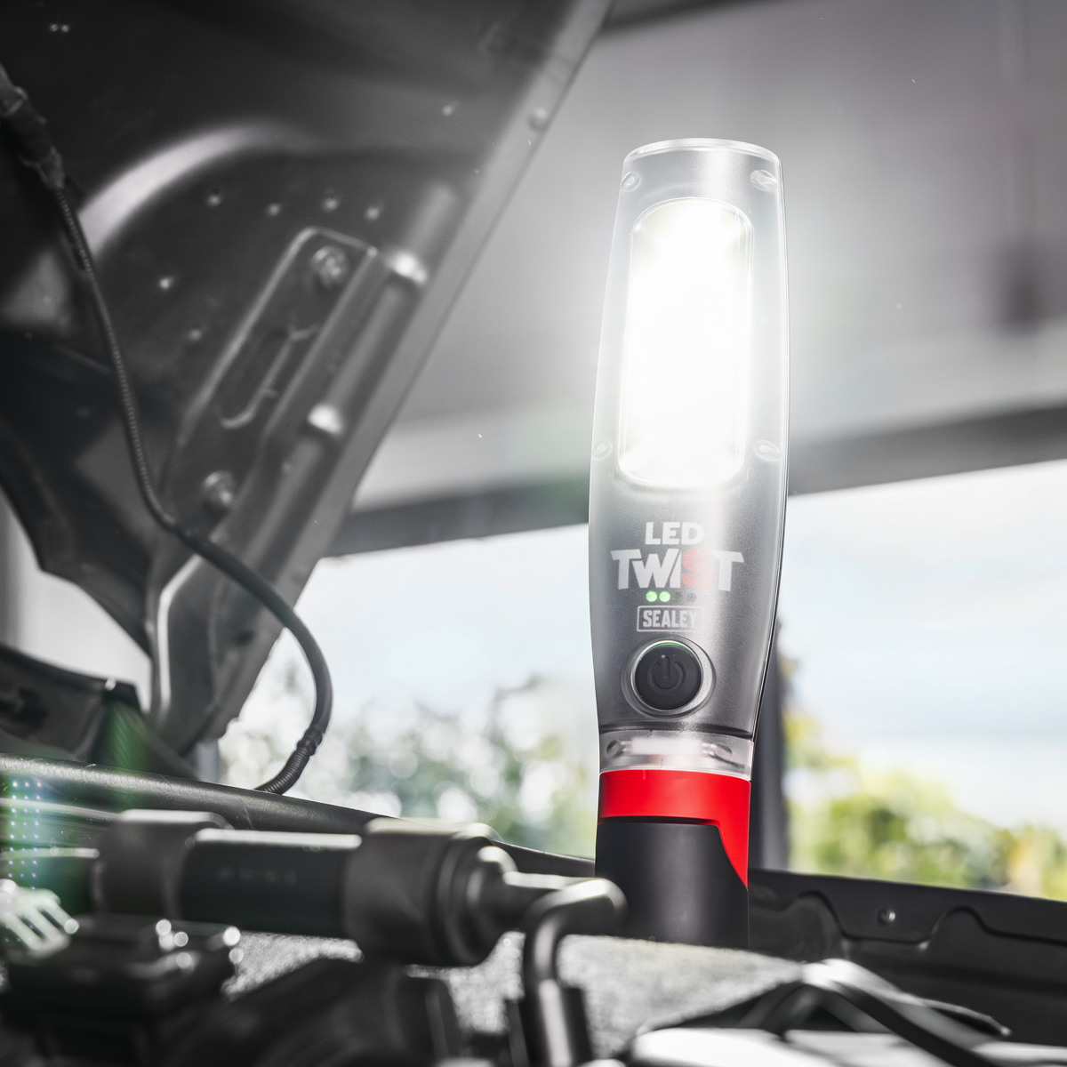 Sealey LED3001 Rechargeable LED Twist® Inspection Light 20W COB & 3W SMD, 3000lm, Magnetic Base & Power Bank