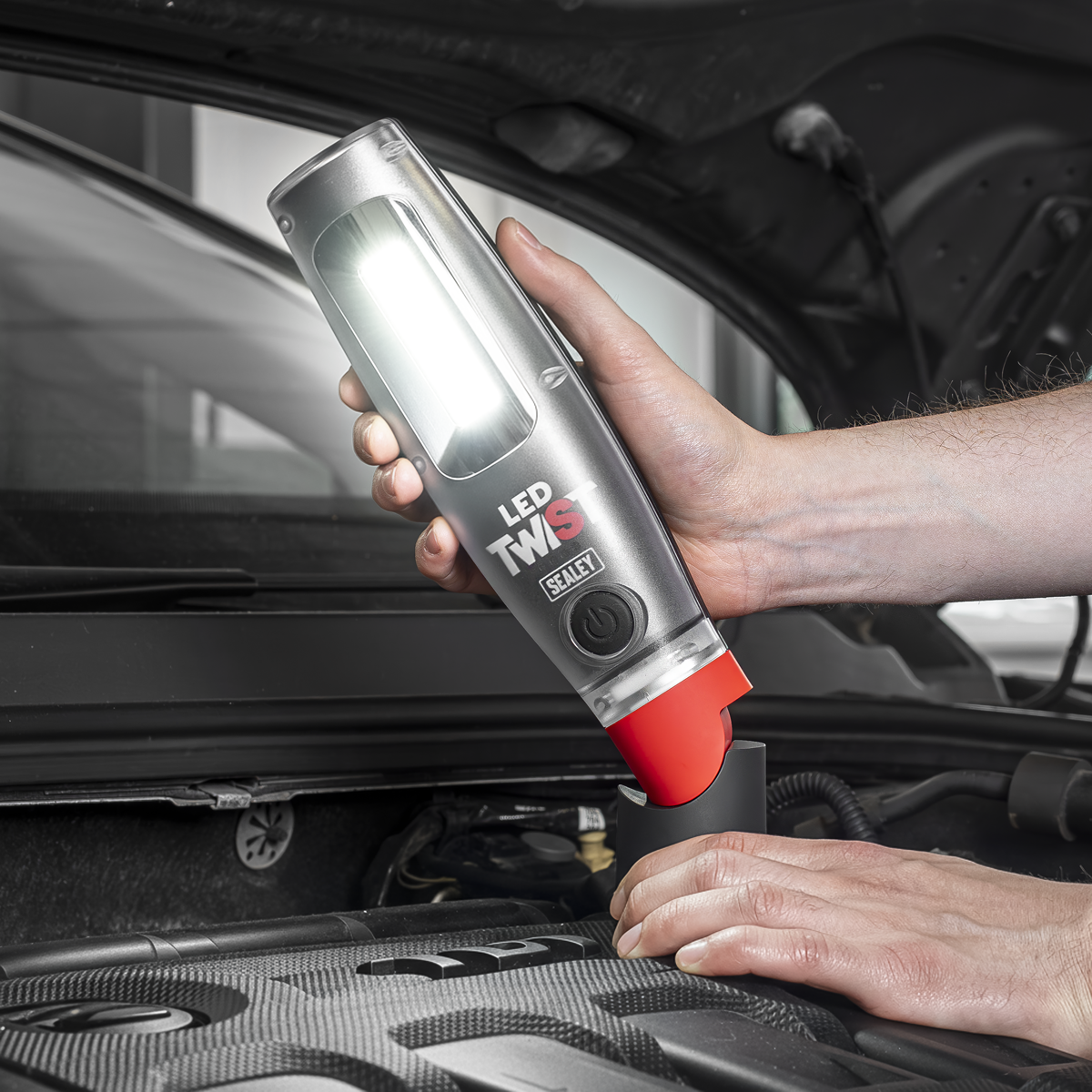 Sealey LED3001 Rechargeable LED Twist® Inspection Light 20W COB & 3W SMD, 3000lm, Magnetic Base & Power Bank