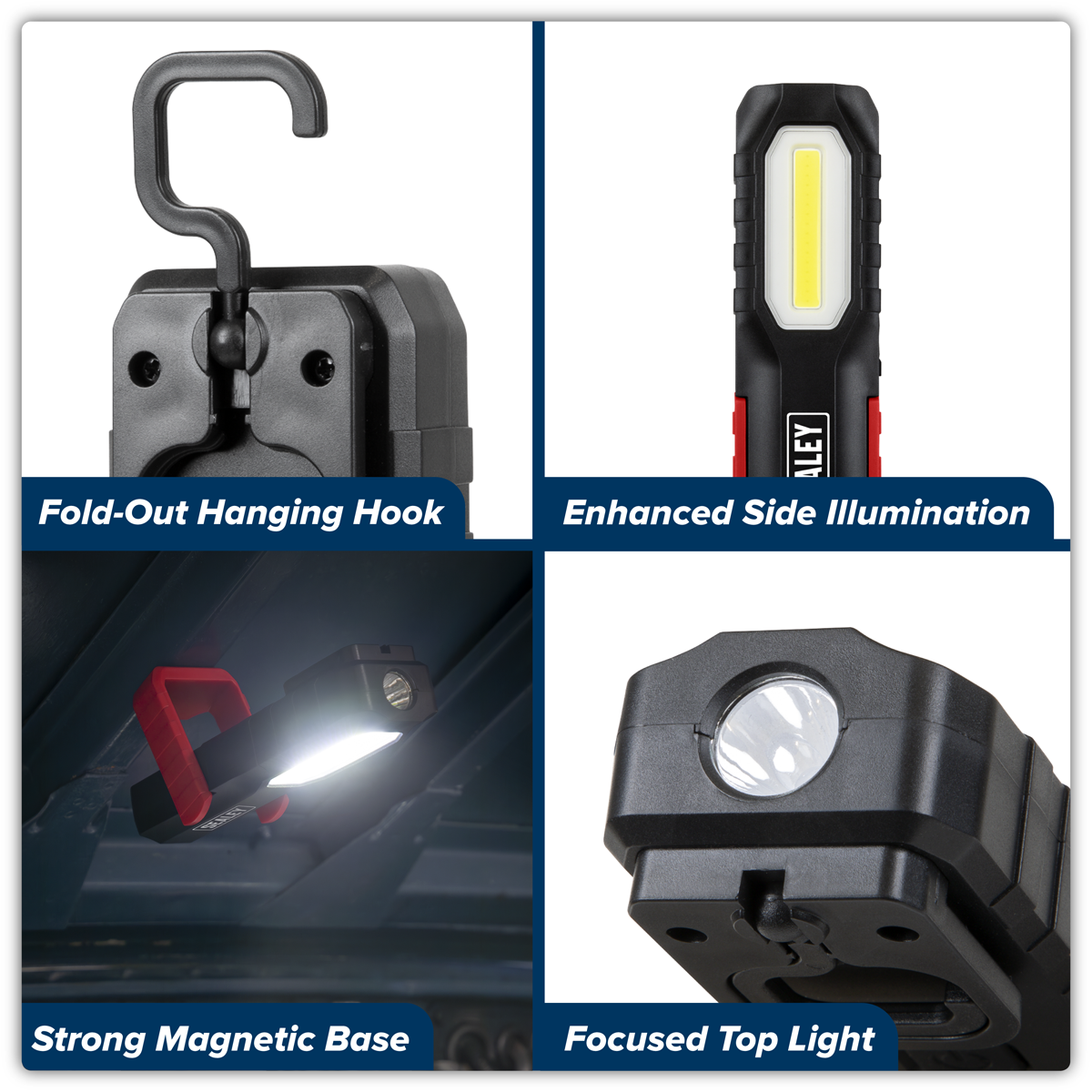 Sealey LED301 Rechargeable Inspection Light 3W COB & 2W SMD LED