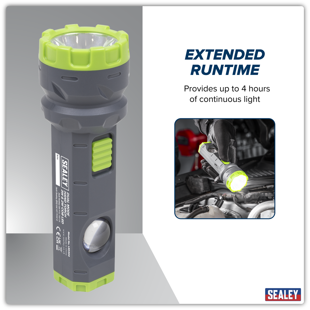 Sealey LED302 Dual Mode Hand Torch 3W & 2W COB LED