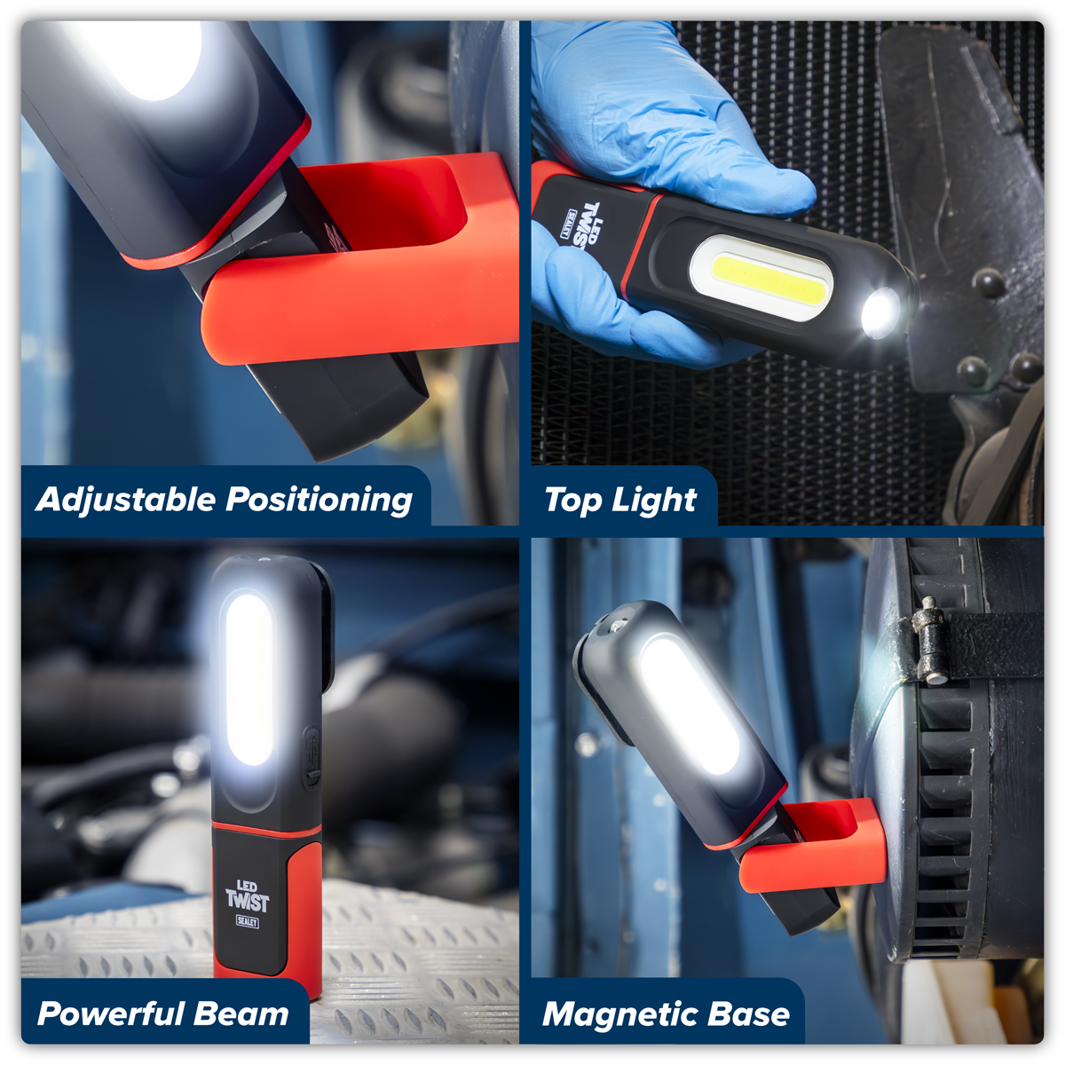 Sealey LED317 LED Twist® Rechargeable Inspection Light 3W COB & 3W SMD LED
