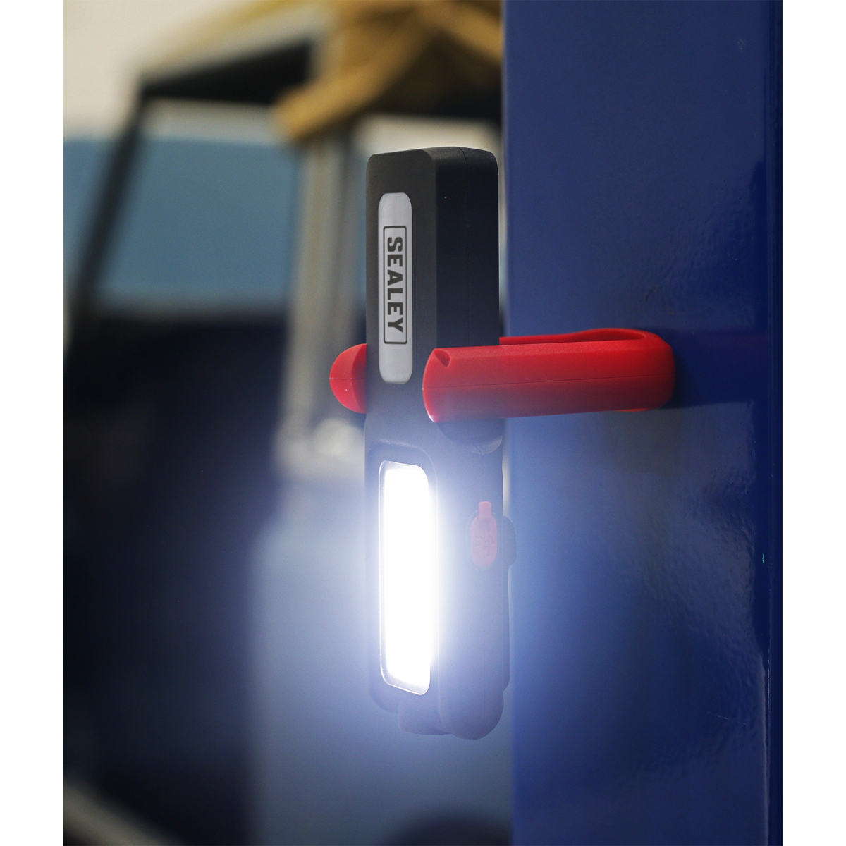 Sealey LED318R Rechargeable Inspection Light with Power Bank 5W COB & 3W SMD LED - Red