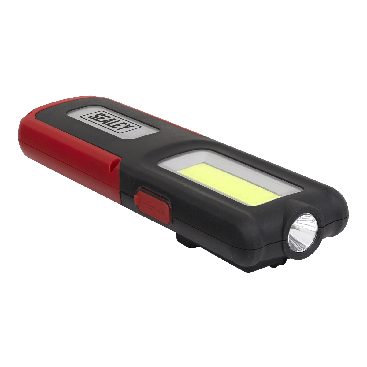 Sealey LED318R Rechargeable Inspection Light with Power Bank 5W COB & 3W SMD LED - Red