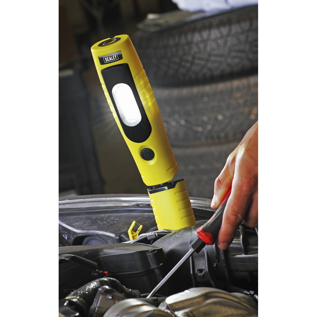 Sealey LED3602Y Rechargeable 360° Inspection Light 4W & 3W SMD LED - Yellow