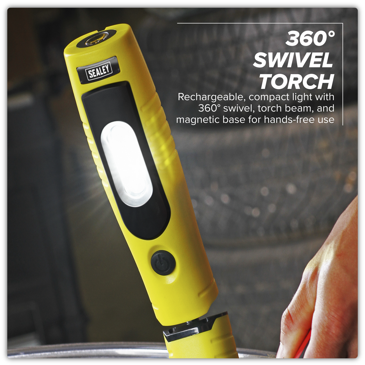 Sealey LED3602Y Rechargeable 360° Inspection Light 4W & 3W SMD LED - Yellow