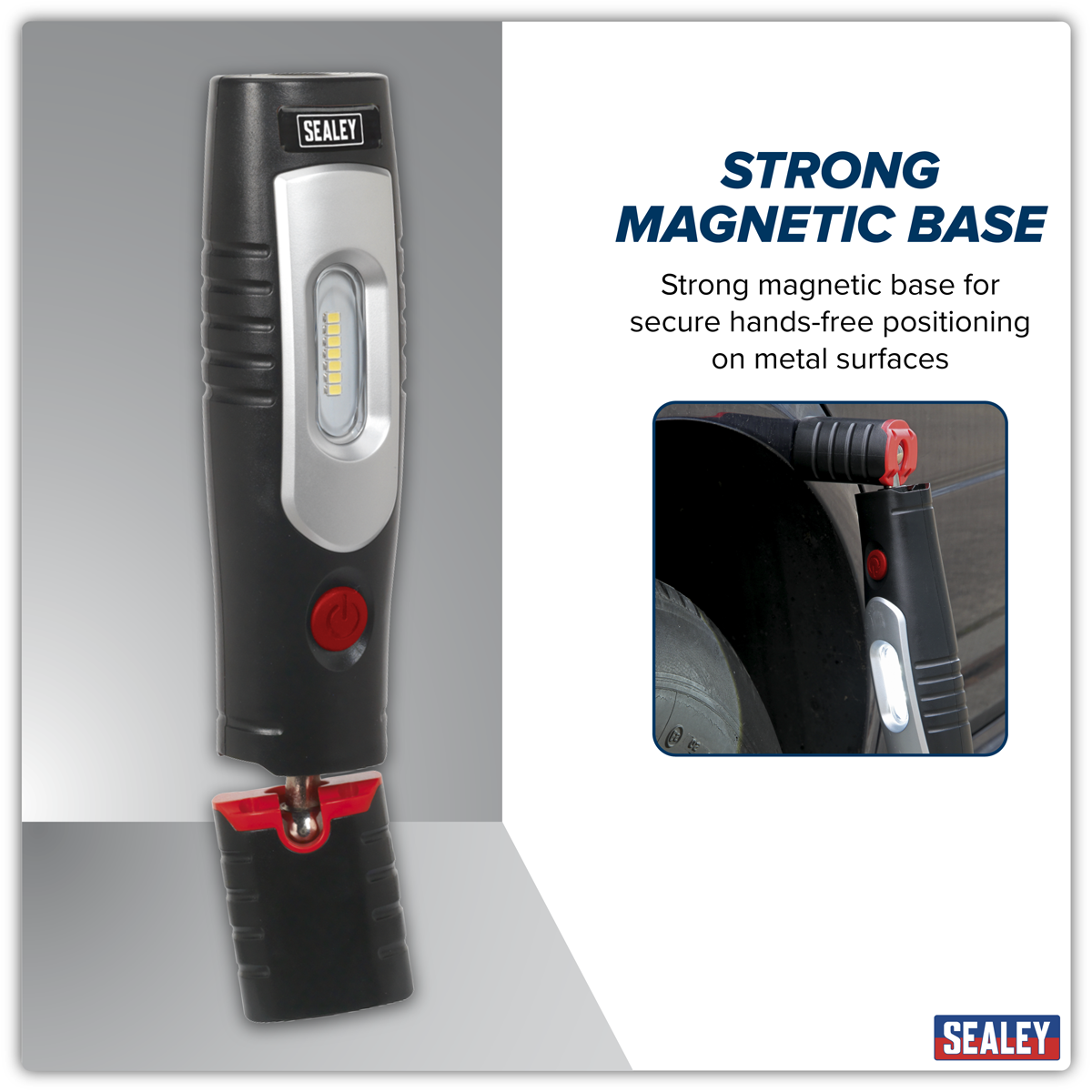 Sealey LED3602 Rechargeable 360° Inspection Light 4W & 3W SMD LED - Black