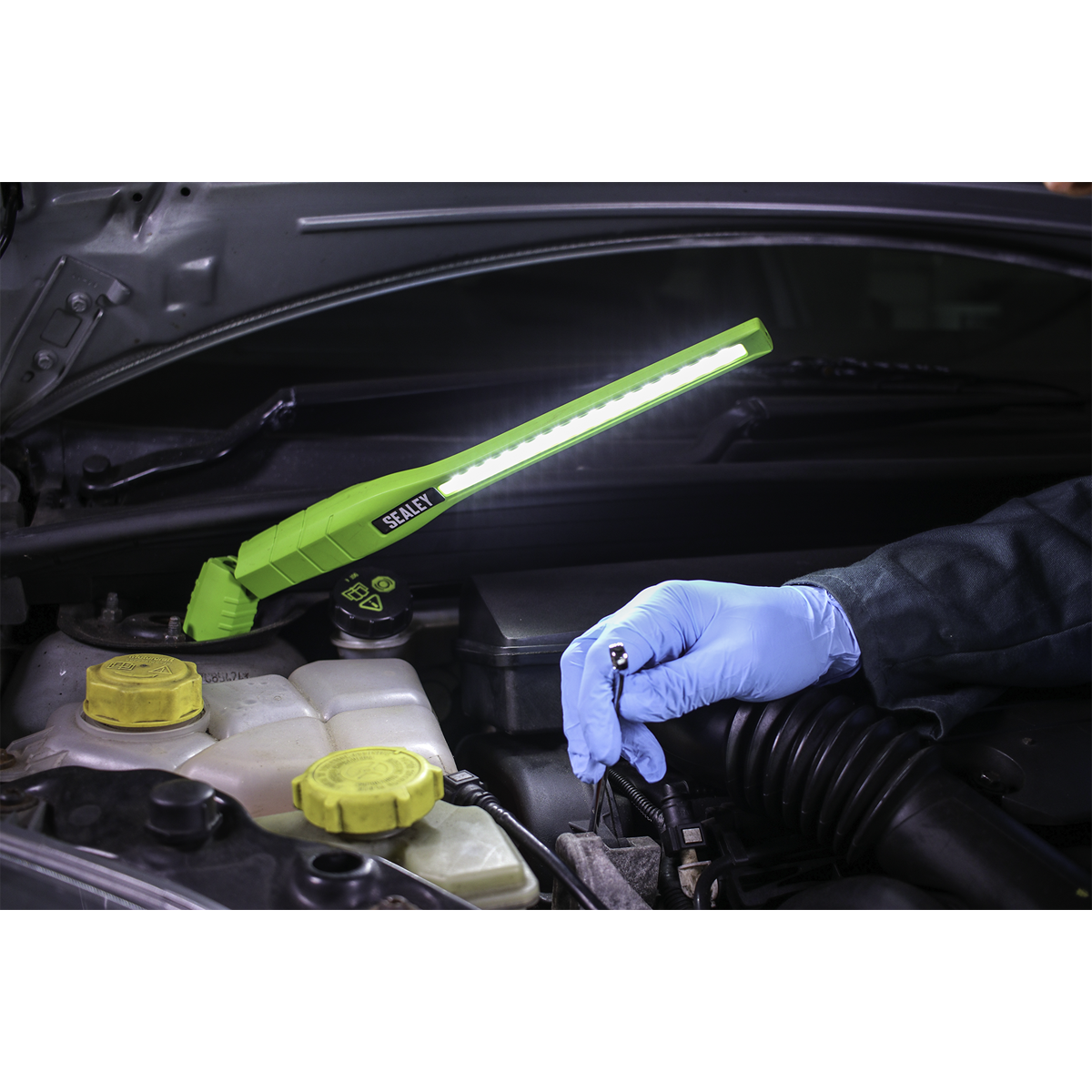 Sealey LED3604G Rechargeable 360° Slim Inspection Light 8W & 1W SMD LED - Green