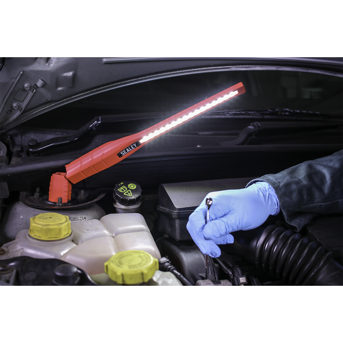 Sealey LED3604R Rechargeable 360° Slim Inspection Light 8W & 1W SMD LED - Red