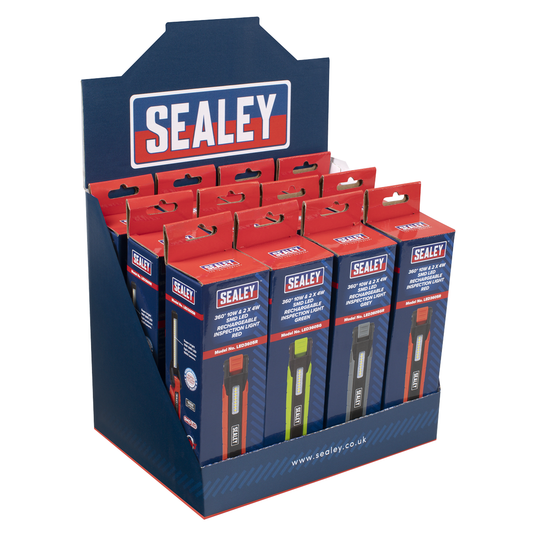 Sealey LED3605DB Rechargeable 360° Inspection Light 10W & 2 x 4W SMD LED - Display Box of 12