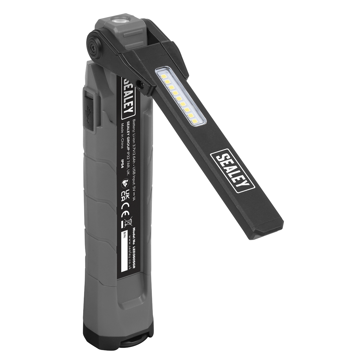 Sealey LED3605GR Rechargeable 360° Inspection Light 10W & 2 x 4W SMD LED - Grey