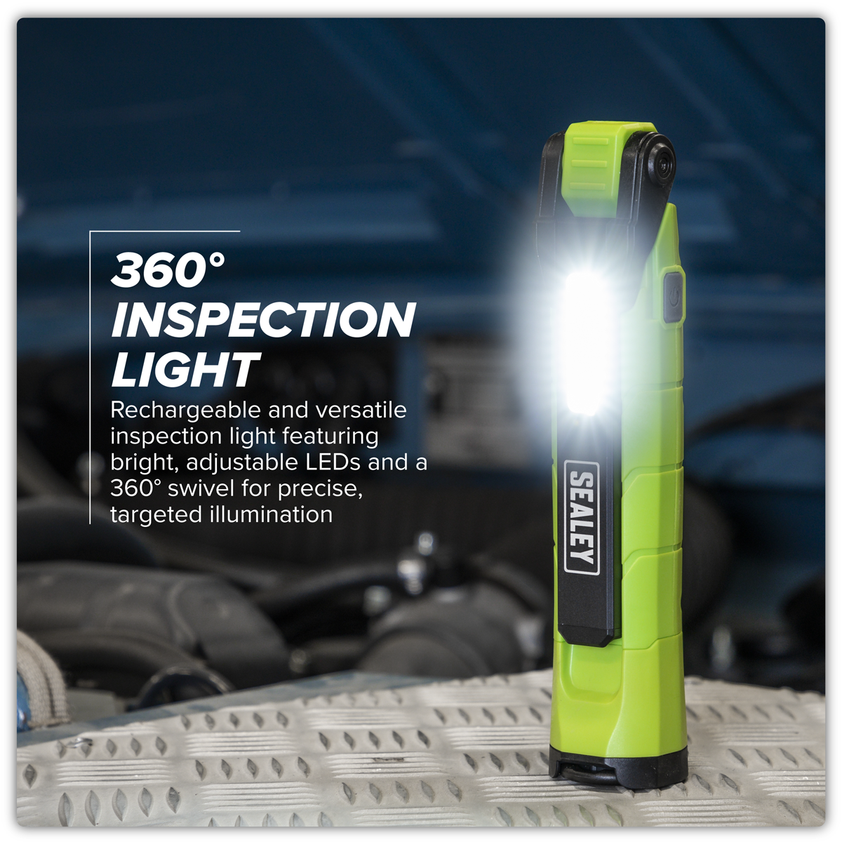 Sealey LED3605G Rechargeable 360° Inspection Light 10W & 2 x 4W SMD LED - Green