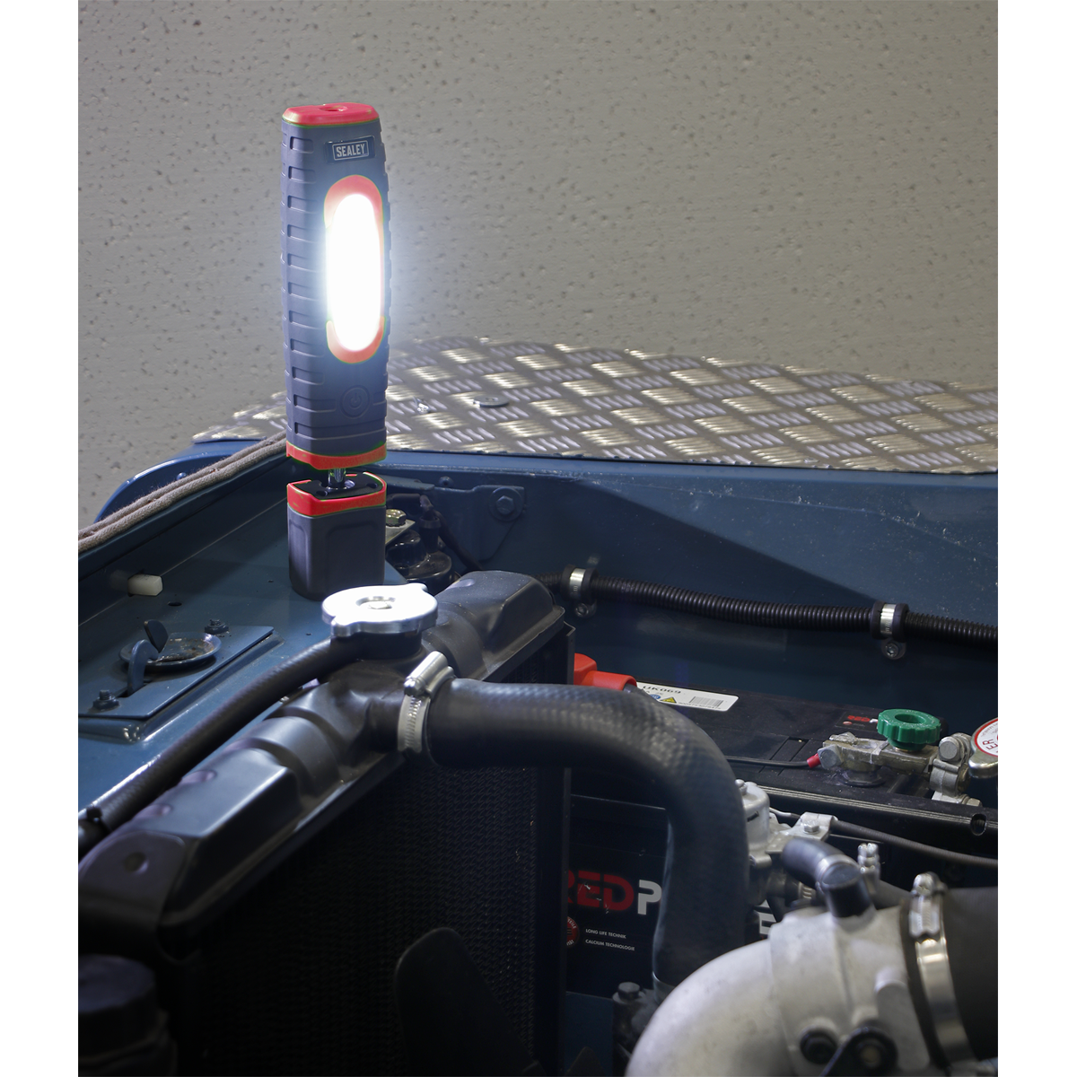 Sealey LED3606R Rechargeable 360° Inspection Light 15W & 3W SMD LED - Red