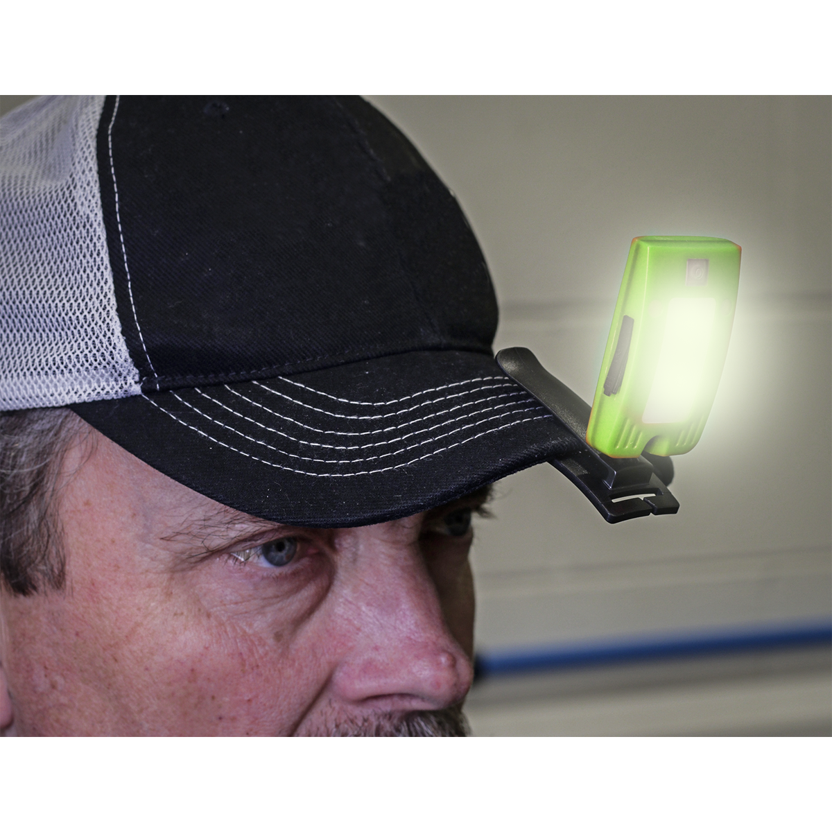 Sealey LED360HTG Rechargeable Head Torch with Auto-Sensor 2W COB LED - Green