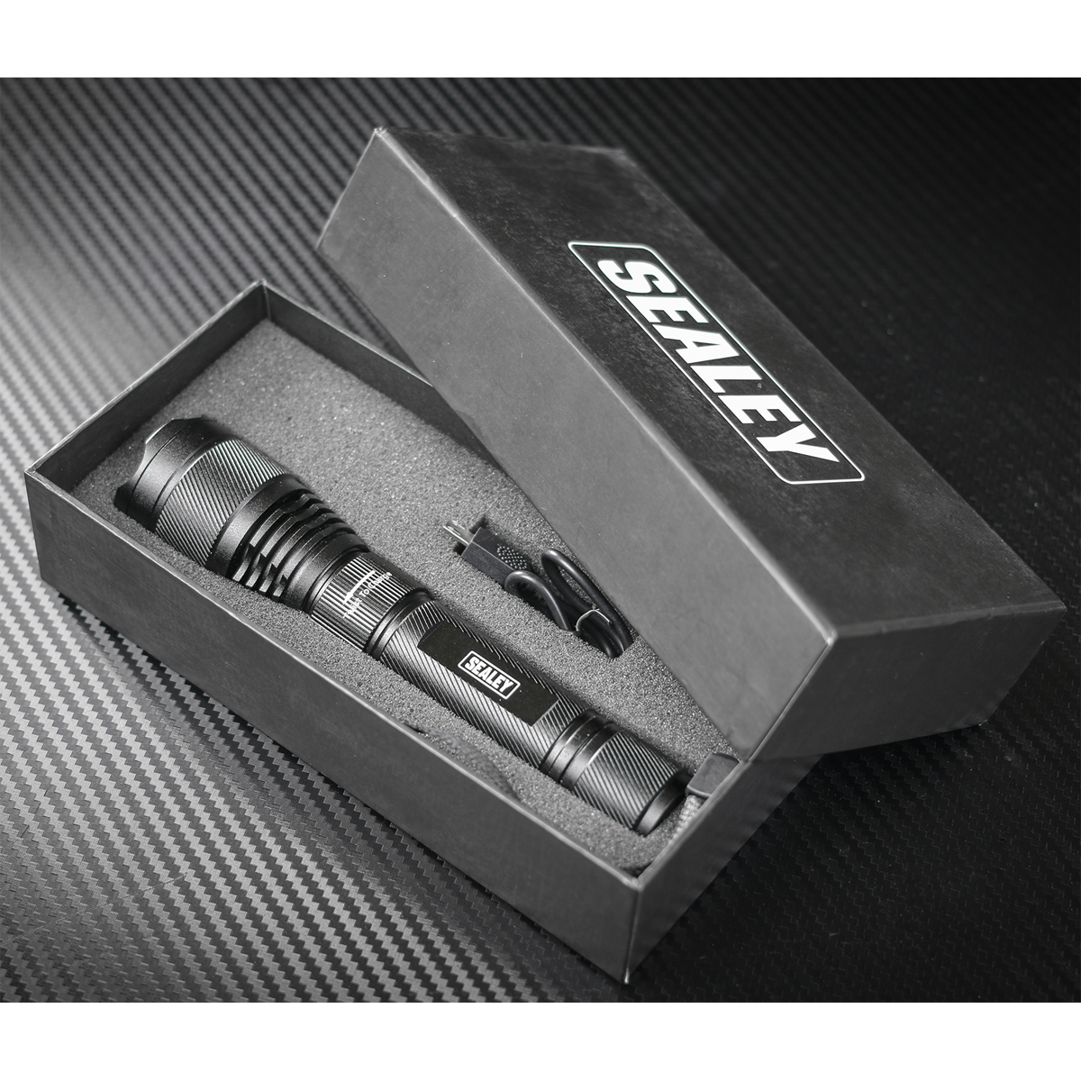 Sealey LED449 Rechargeable Aluminium Torch with Adjustable Focus 10W SMD LED