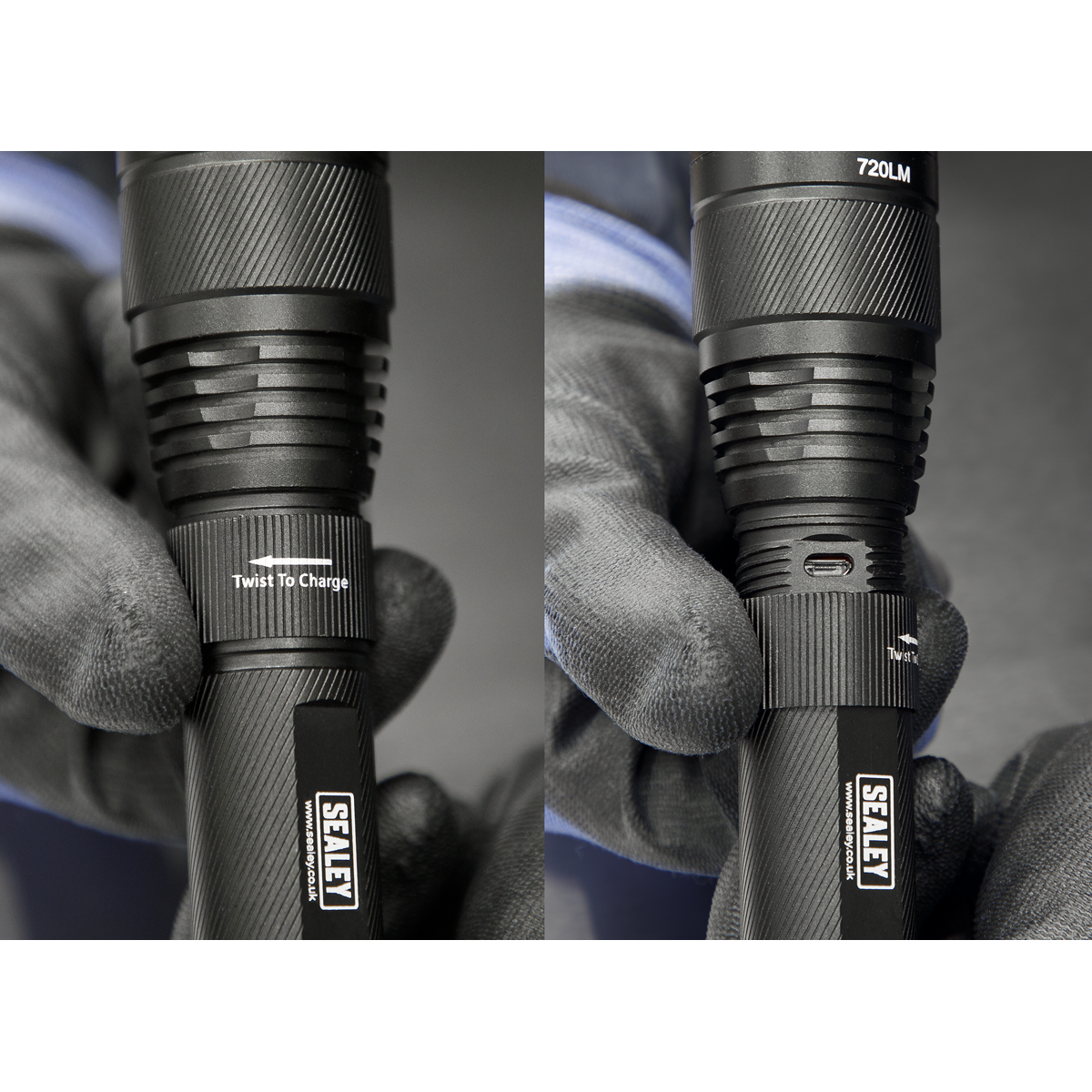 Sealey LED449 Rechargeable Aluminium Torch with Adjustable Focus 10W SMD LED