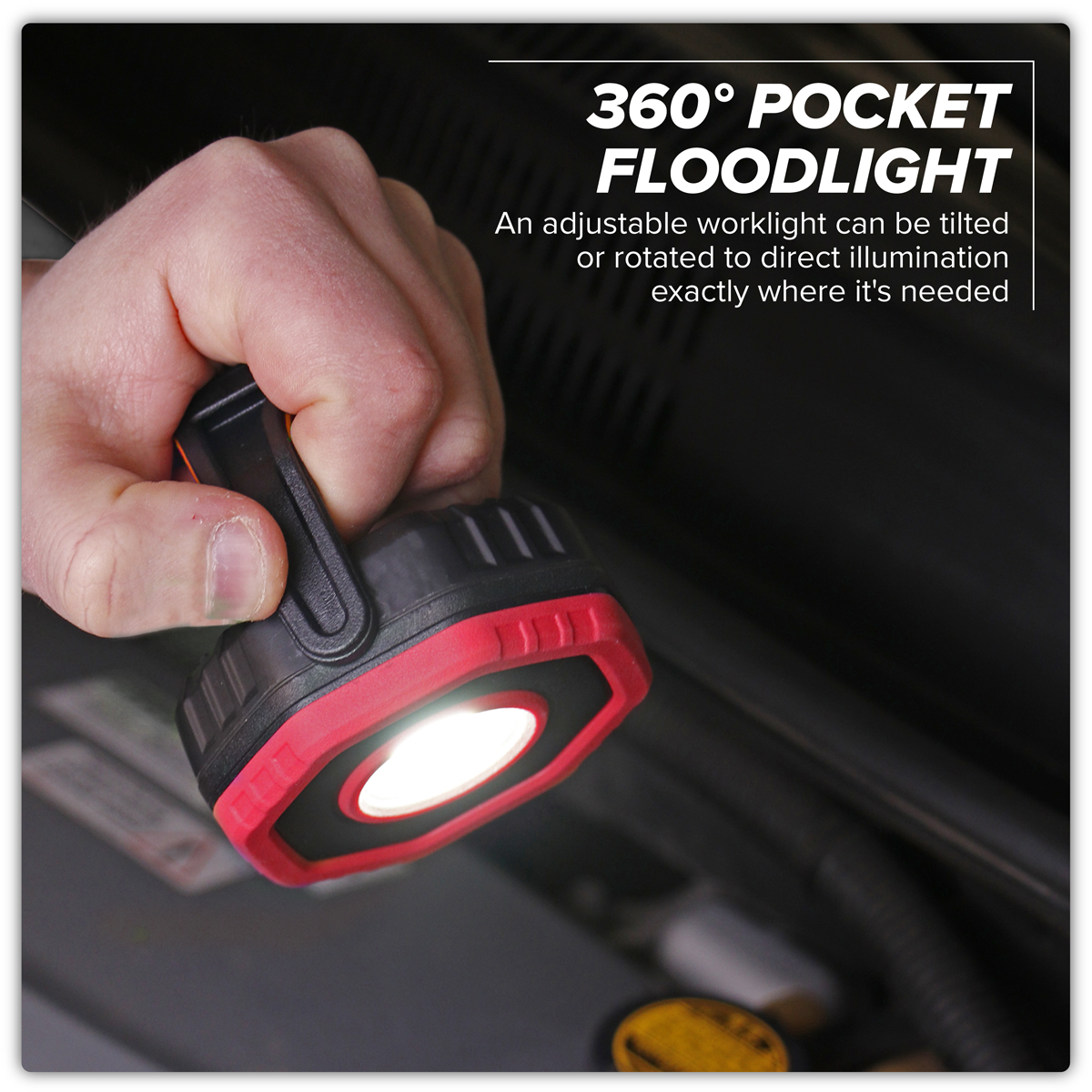 Sealey LED700PR Rechargeable 360° Pocket Floodlight with Magnet 7W COB LED - Red