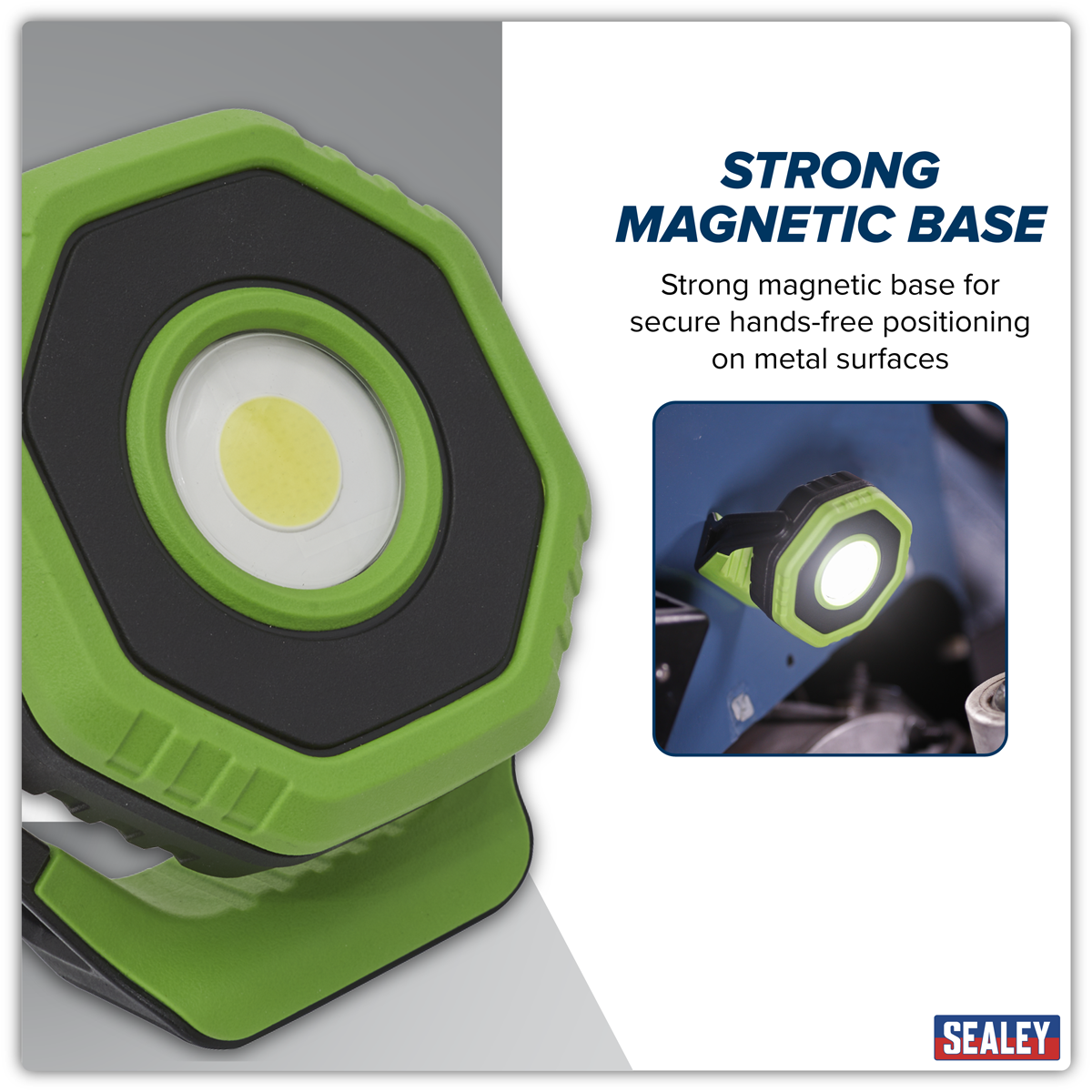 Sealey LED700P Rechargeable 360° Pocket Floodlight with Magnet 7W COB LED - Green