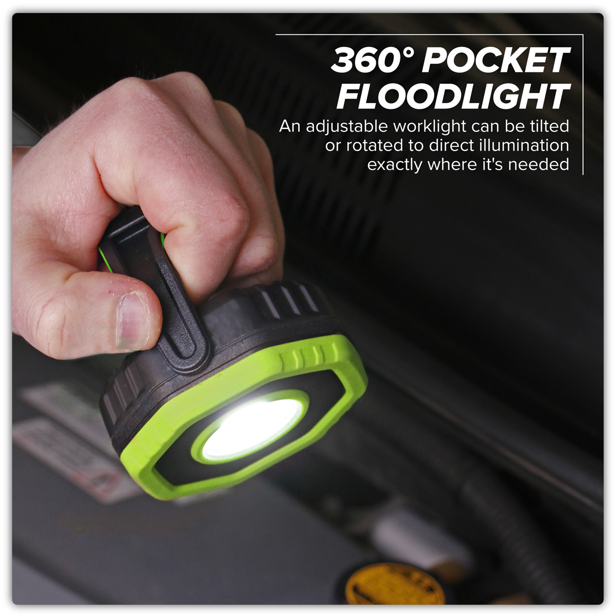 Sealey LED700P Rechargeable 360° Pocket Floodlight with Magnet 7W COB LED - Green