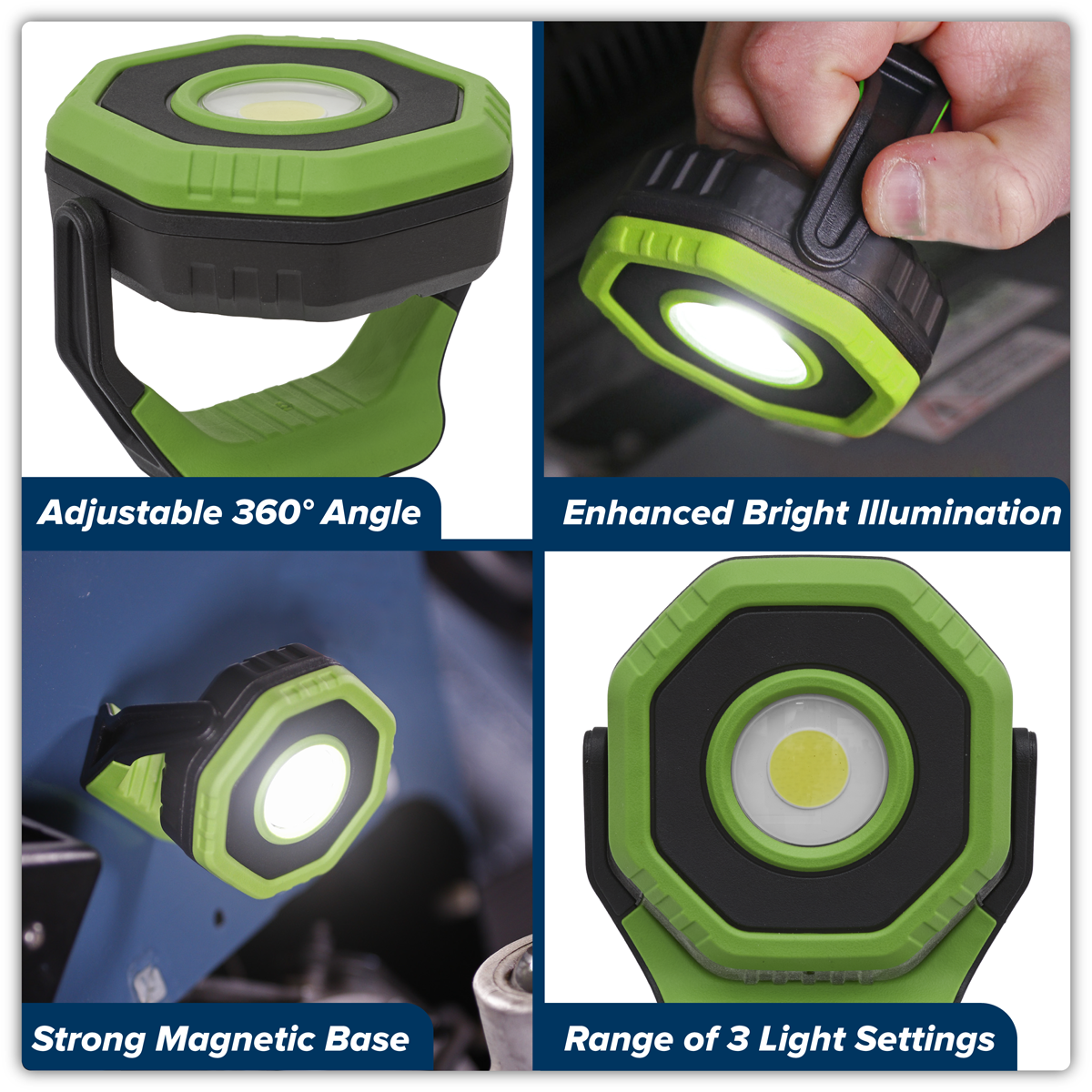 Sealey LED700P Rechargeable 360° Pocket Floodlight with Magnet 7W COB LED - Green