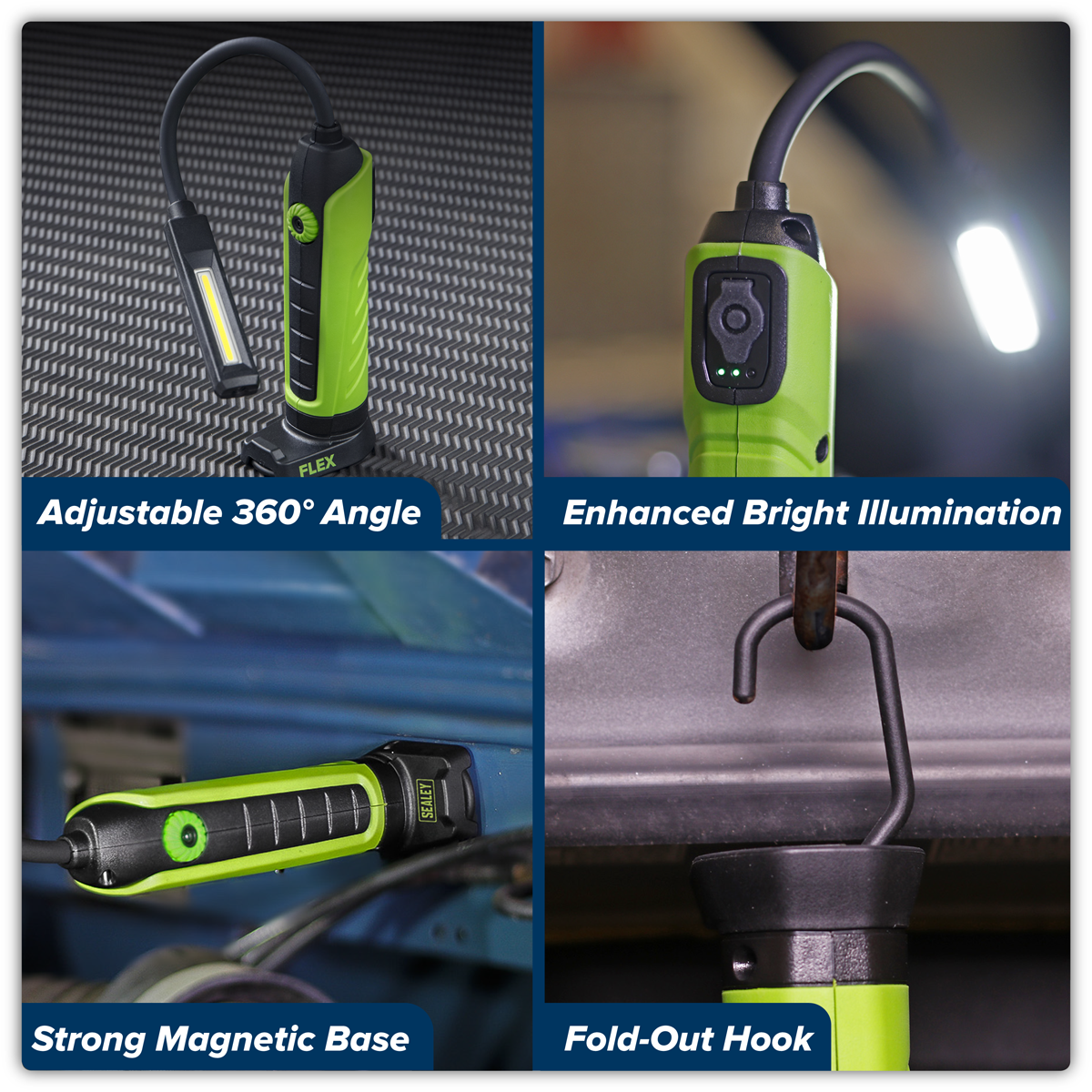 Sealey LEDFLEXG Rechargeable Flexi Inspection Light 5W COB & 3W SMD LED