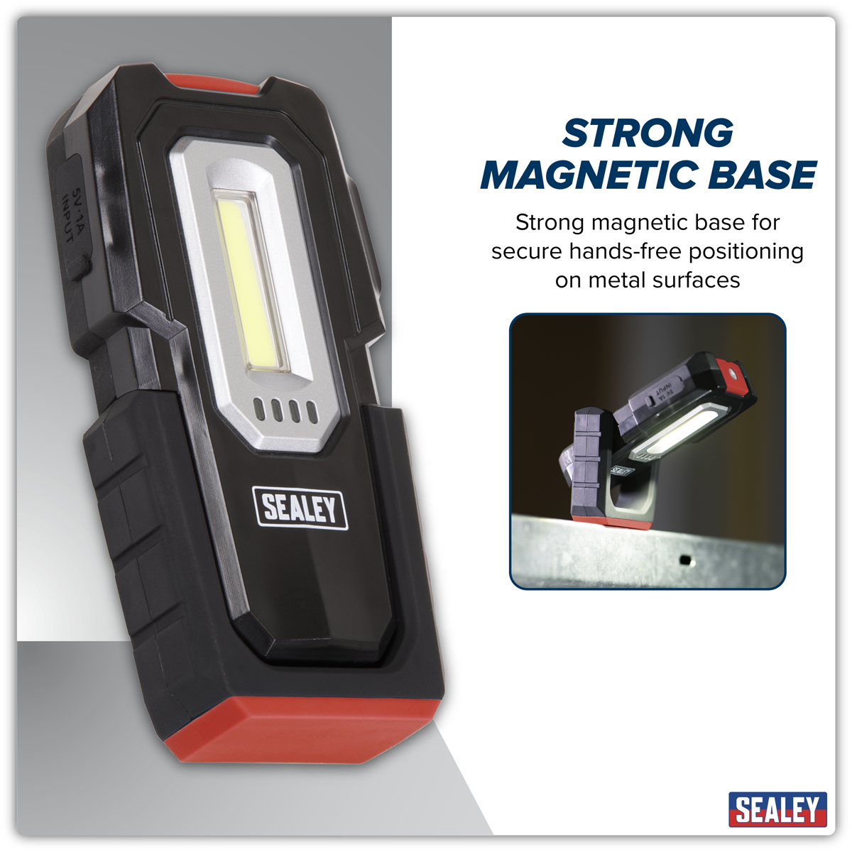 Sealey LEDWC03 Wireless Rechargeable Inspection Light 3W COB & 1W SMD LED