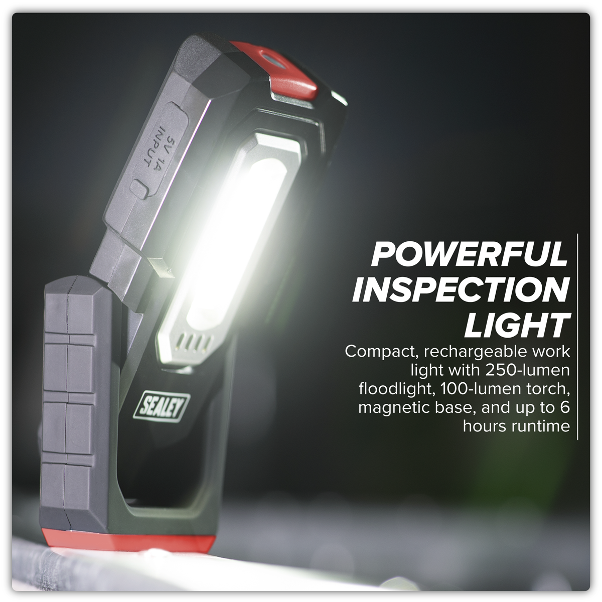 Sealey LEDWC03 Wireless Rechargeable Inspection Light 3W COB & 1W SMD LED