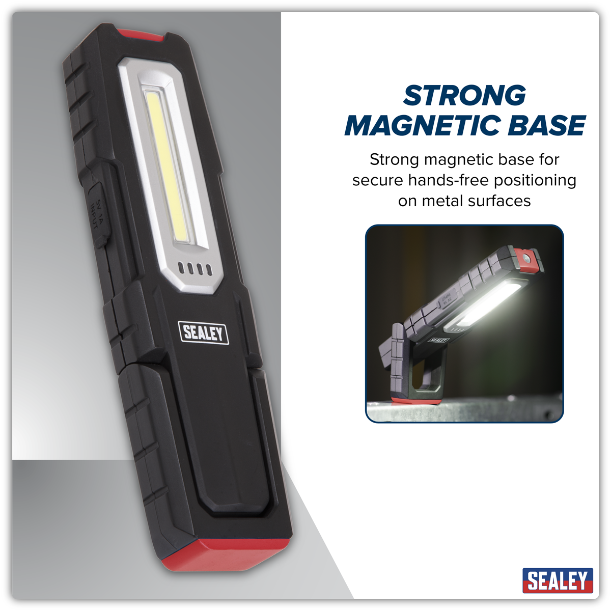 Sealey LEDWC04 Wireless Rechargeable Inspection Light 5W COB & 1W SMD LED