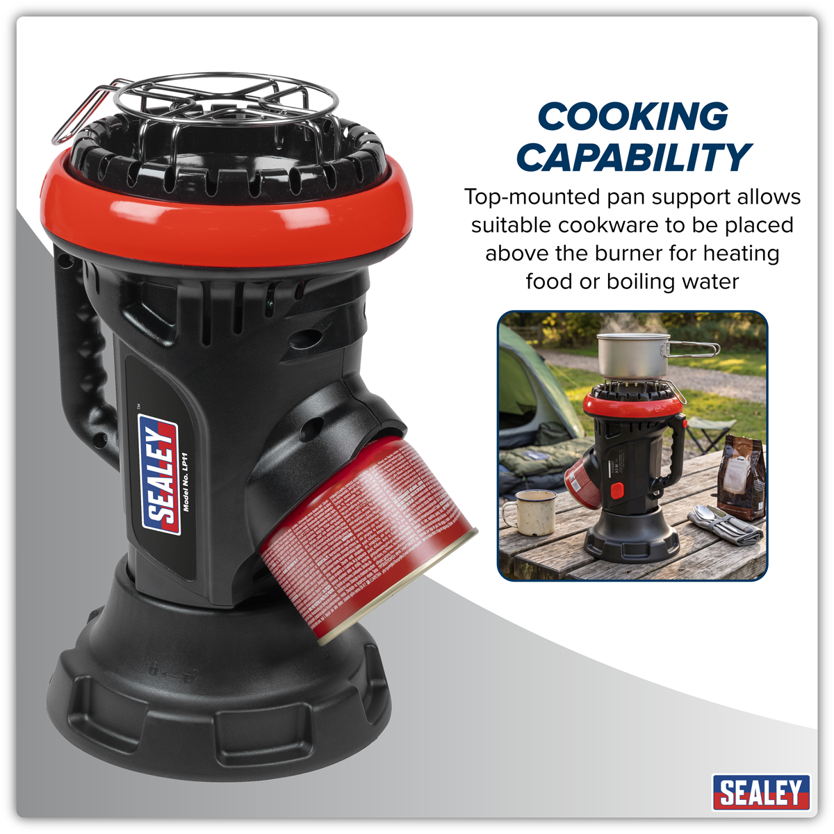 Sealey LP11 Space Warmer® Portable Propane Heater and Stove 4,000Btu/hr