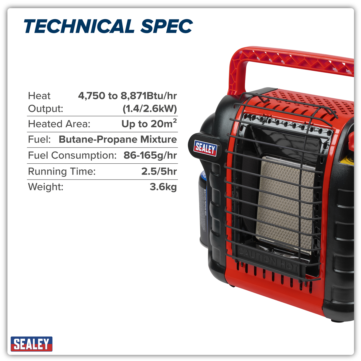 Sealey LP12 Space Warmer® Portable Propane Heater 8,871Btu/hr