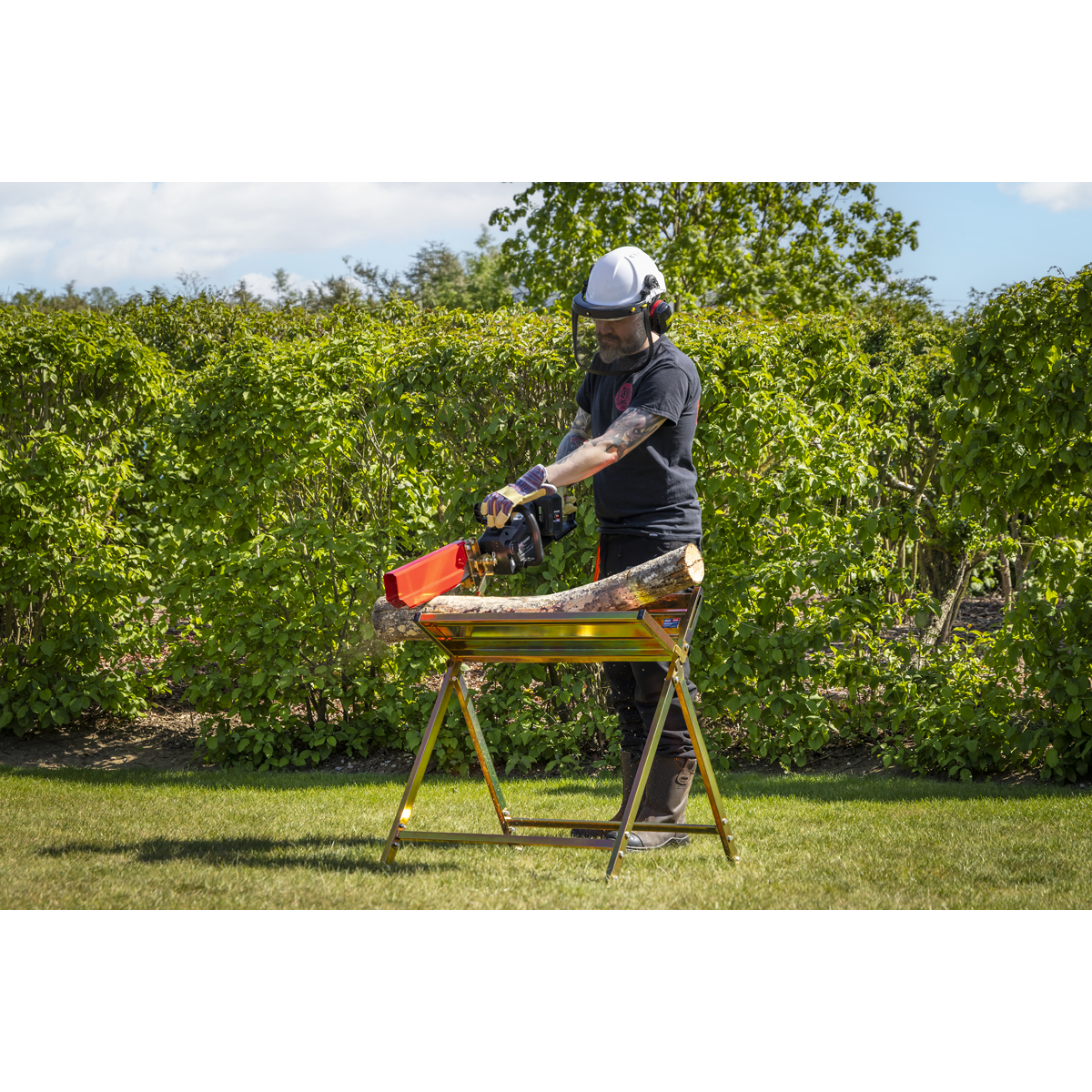 Sealey LSH150HD Heavy-Duty Sawhorse with Chainsaw Holder