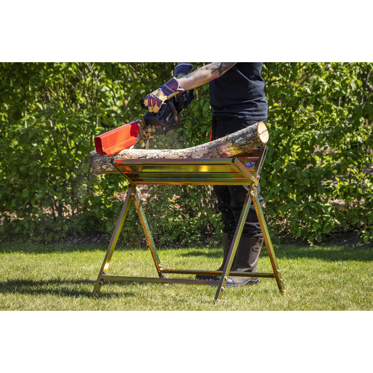 Sealey LSH150HD Heavy-Duty Sawhorse with Chainsaw Holder