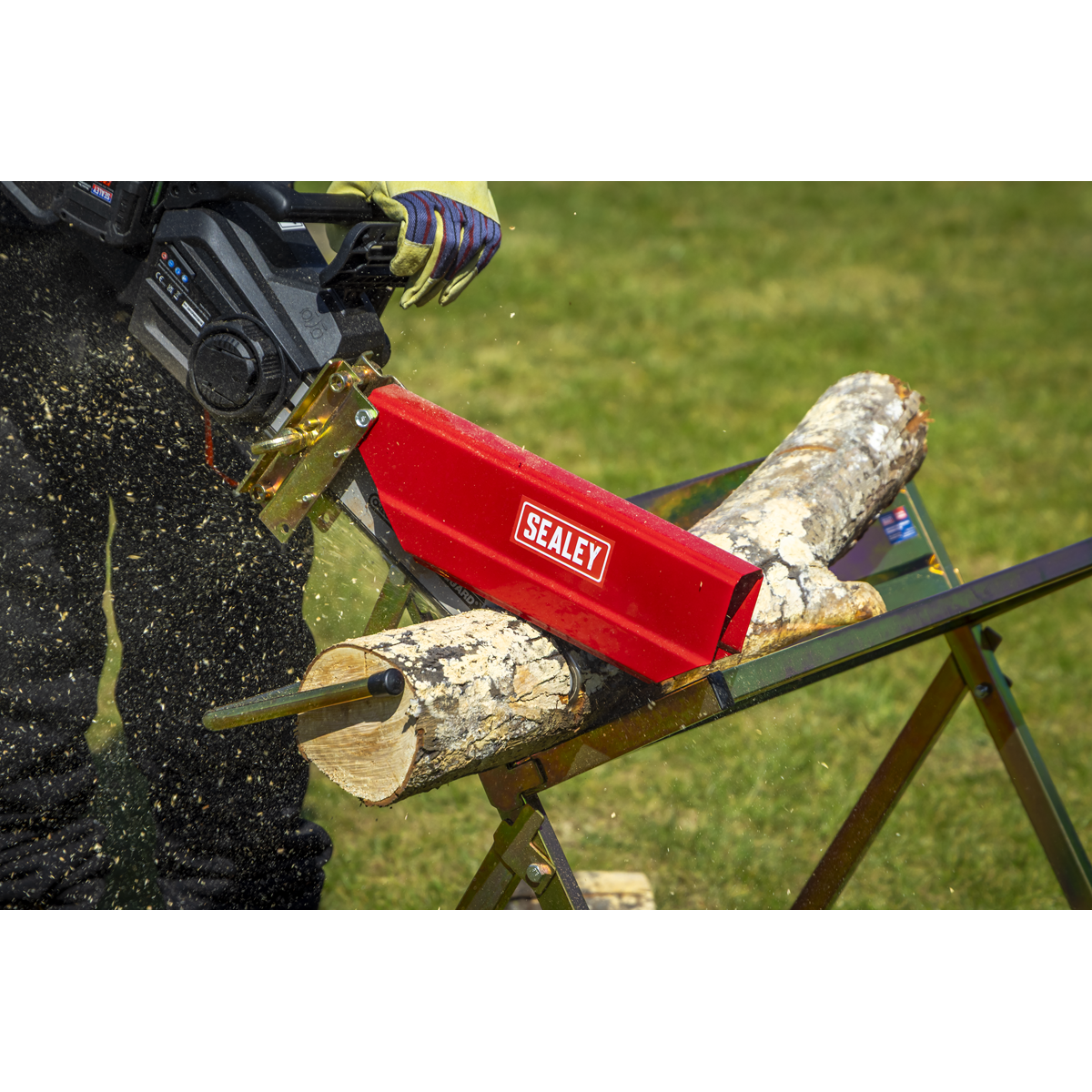 Sealey LSH150HD Heavy-Duty Sawhorse with Chainsaw Holder