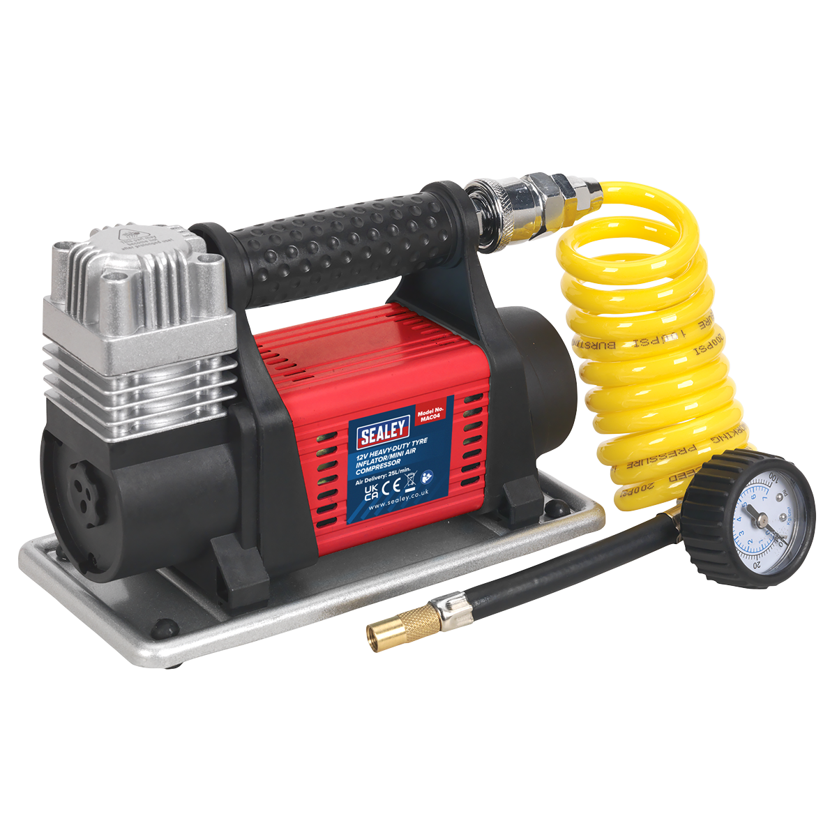 Sealey MAC04 Heavy-Duty Tyre Inflator/Mini Air Compressor 12V