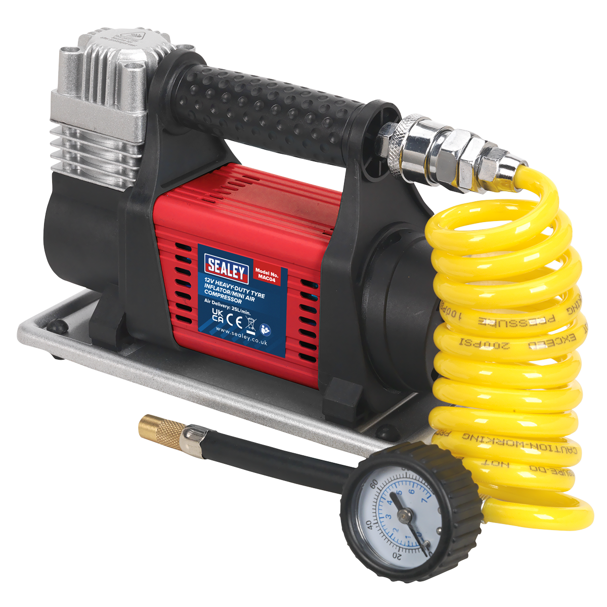 Sealey MAC04 Heavy-Duty Tyre Inflator/Mini Air Compressor 12V