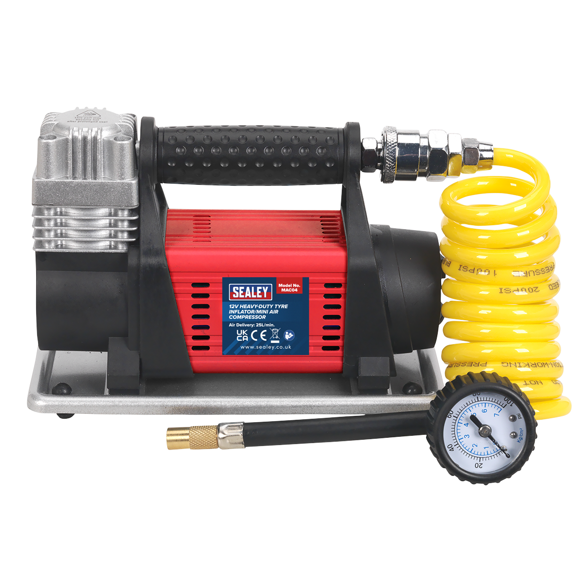 Sealey MAC04 Heavy-Duty Tyre Inflator/Mini Air Compressor 12V