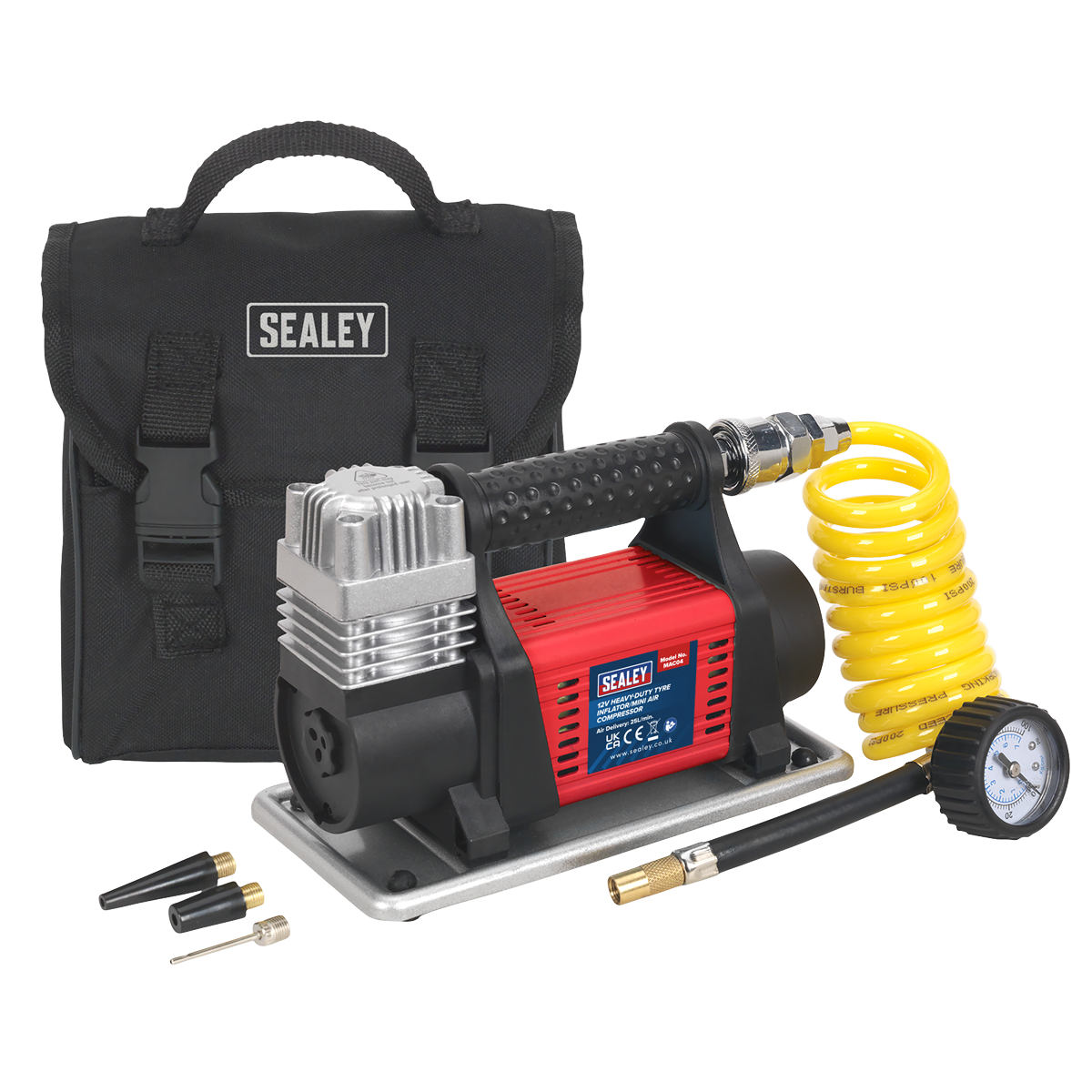 Sealey MAC04 Heavy-Duty Tyre Inflator/Mini Air Compressor 12V