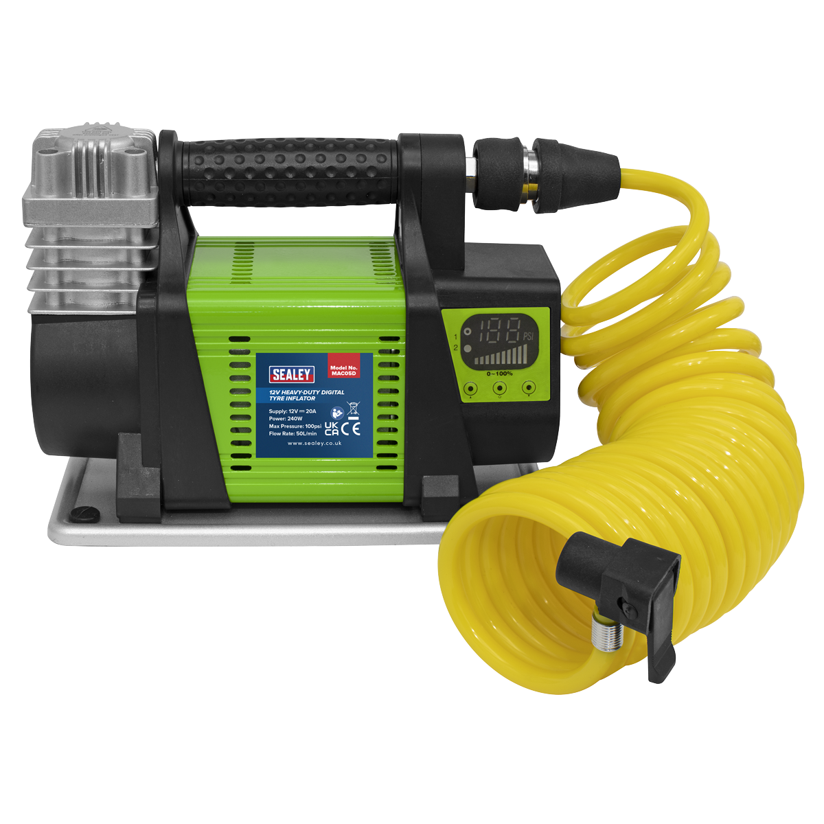 Sealey MAC05D Heavy-Duty Digital Tyre Inflator 12V