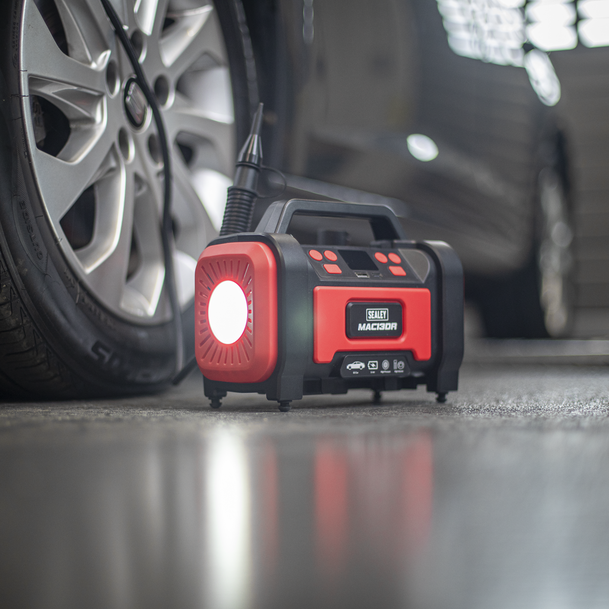 Sealey MAC13DR Rechargeable Tyre Inflator & High Volume Air Pump 12V