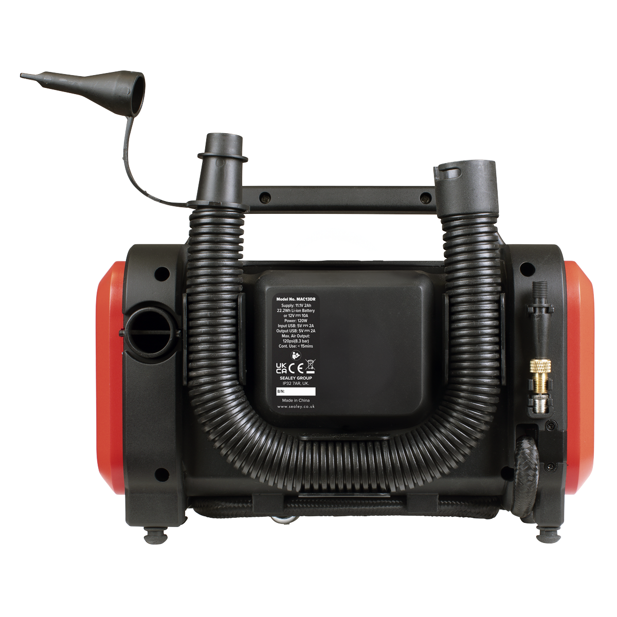 Sealey MAC13DR Rechargeable Tyre Inflator & High Volume Air Pump 12V