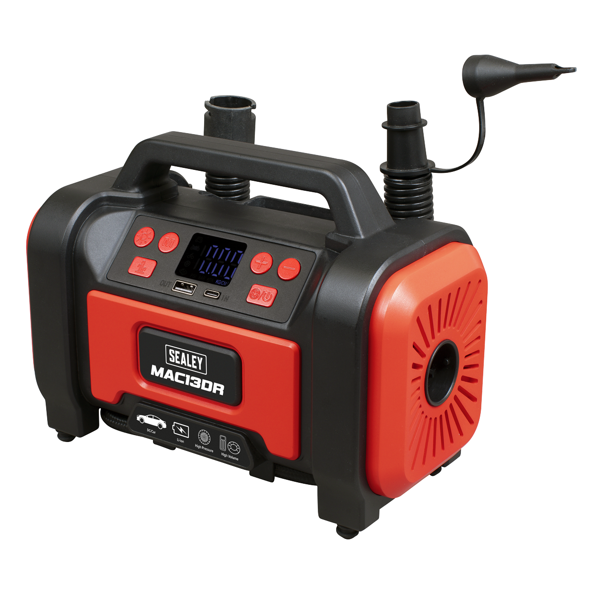 Sealey MAC13DR Rechargeable Tyre Inflator & High Volume Air Pump 12V