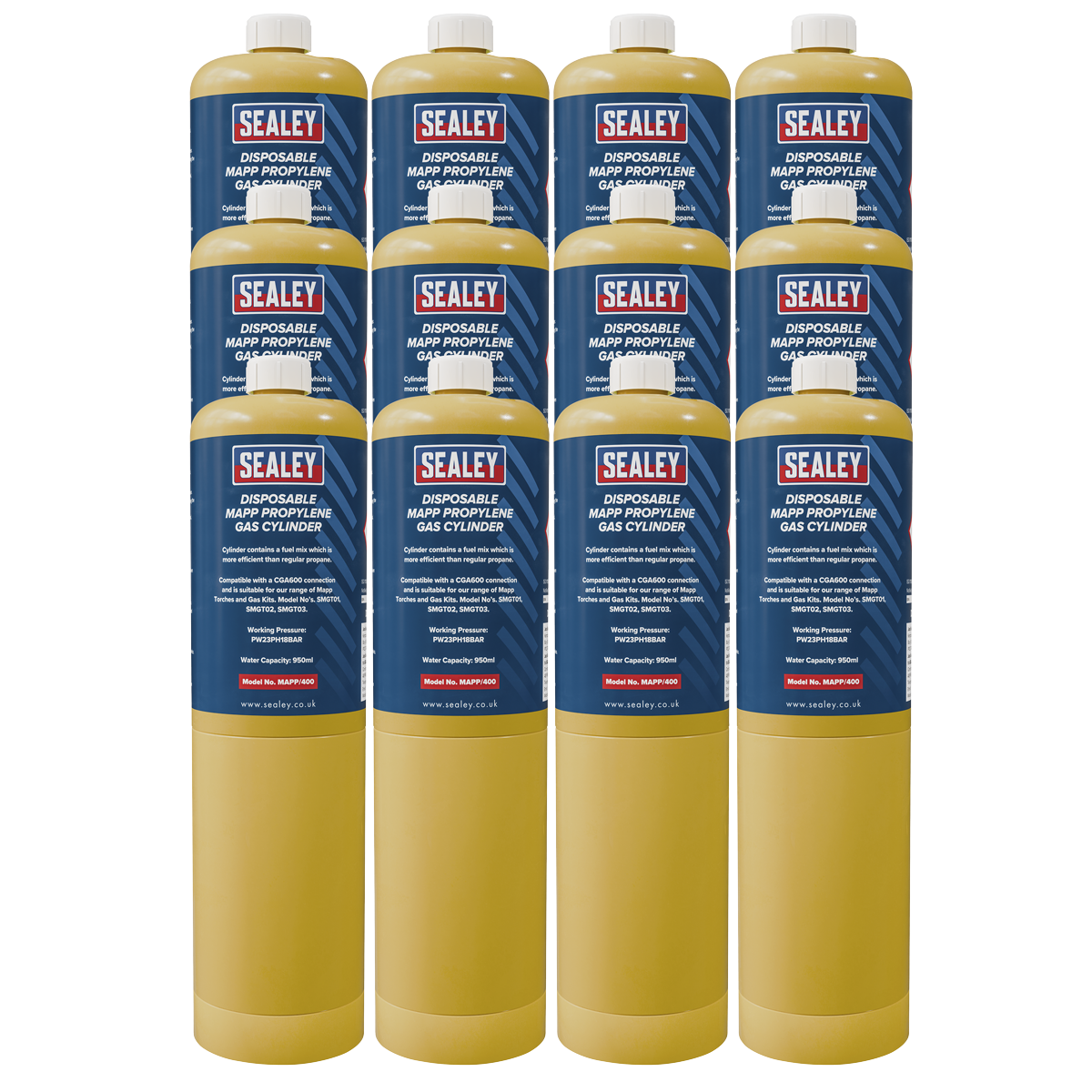 Sealey MAPP/40012 Disposable MAPP Propylene Gas Cylinder - Case of 12